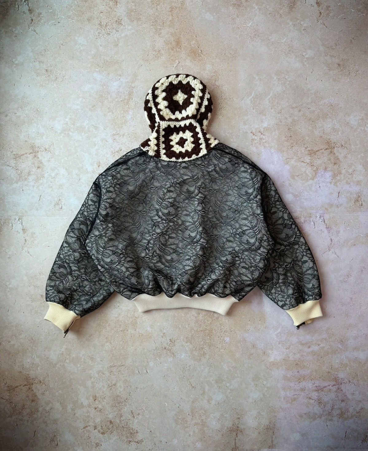 Vintage Military Bomber Lace Knit Zipper Jacket Size US L / EU 52-54 / 3 - 2 Thumbnail