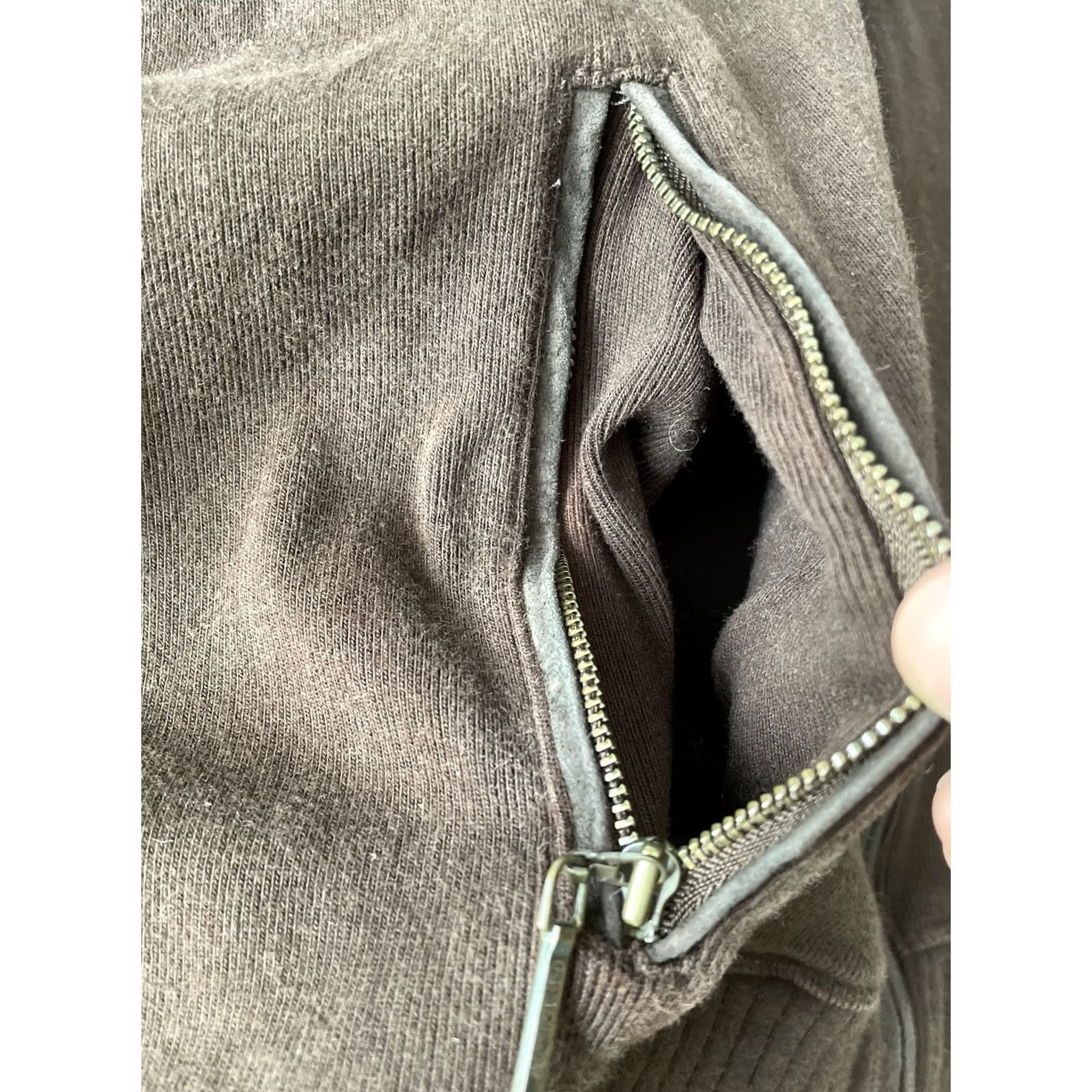 Ralph Lauren VINTAGE Lauren Ralph Lauren Sweater Jacket PL Brown Cotton Full Zip Elbow Patch Made USA Womens 90s Size L / US 10 / IT 46 - 6 Thumbnail