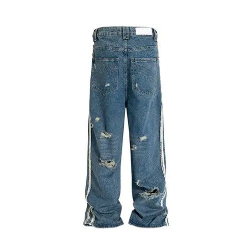 Jean Hamaoka x Kazue High Street White Striped Washed Jeans Size US 35 - 3 Thumbnail