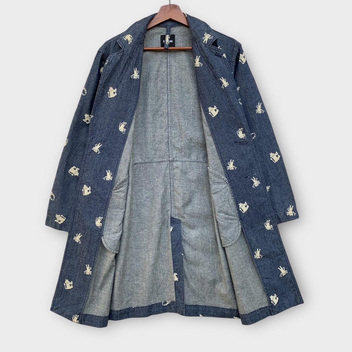 Issey Miyake ISSEY MIYAKE NE NET INDIGO GRAPHICS PRINT DENIM COAT JACKET Size US M / EU 48-50 / 2 - 4 Thumbnail