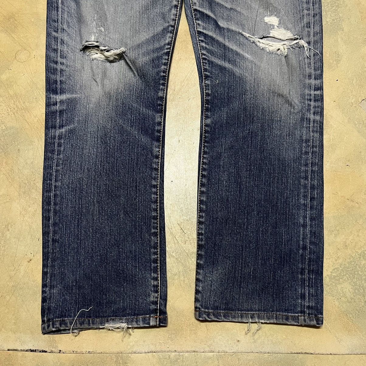 Japanese Brand Vintage Bobson Distressed Blue Denim Jeans Size US 34 / EU 50 - 5 Thumbnail
