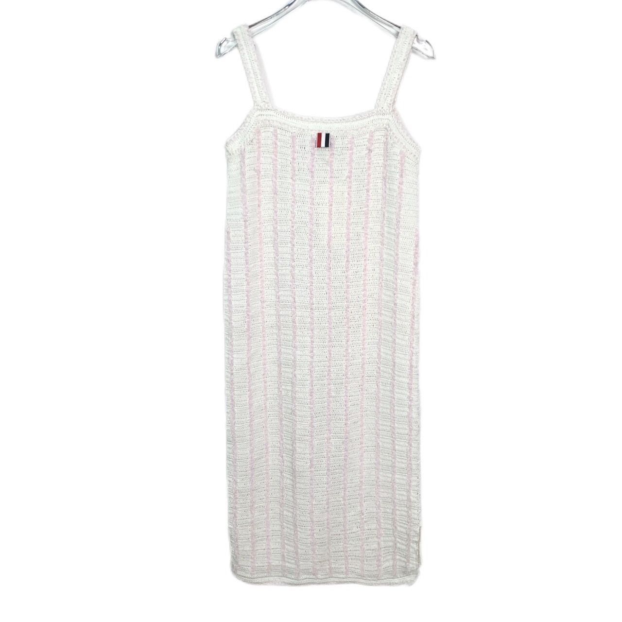 Thom Browne [Thom Browne] Striped Sleeveless Knit Dress 36 White Size XS / US 0-2 / IT 36-38 - 7 Thumbnail