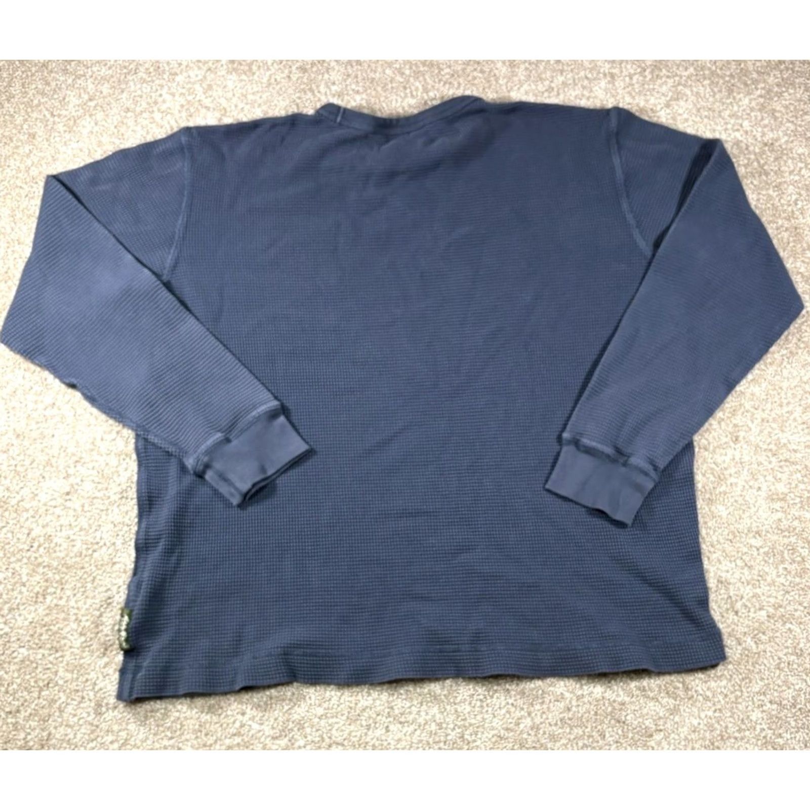 Eddie Bauer VINTAGE Eddie Bauer Mens Shirt Waffle Knit Long Sleeve Navy Blue XL Regular 90s Outdoor Thermal Mens Size US XL / EU 56 / 4 - 3 Thumbnail