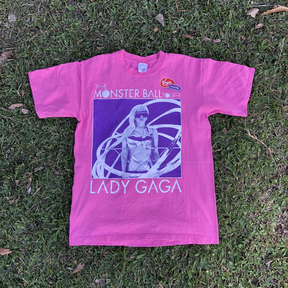 image of Band Tees x Rock Band Vintage 2009 Lady Gaga Tour T Shirt in Pink, Men's (Size Medium)