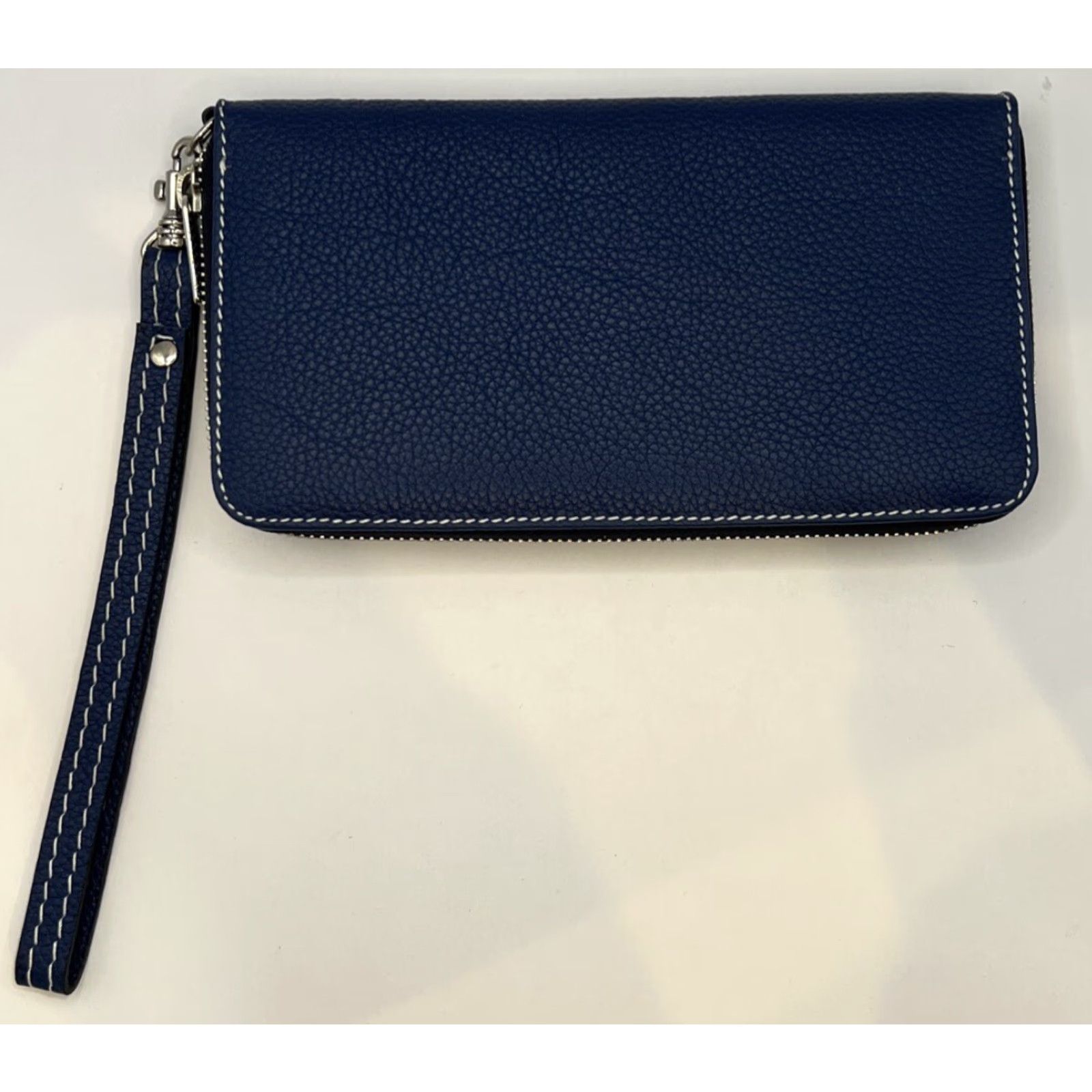 Vintage Roger Ximenez Leather Wristlet Clutch Wallet Women One Size Airforce Blue Pebble Italian Stitch Size ONE SIZE - 5 Thumbnail