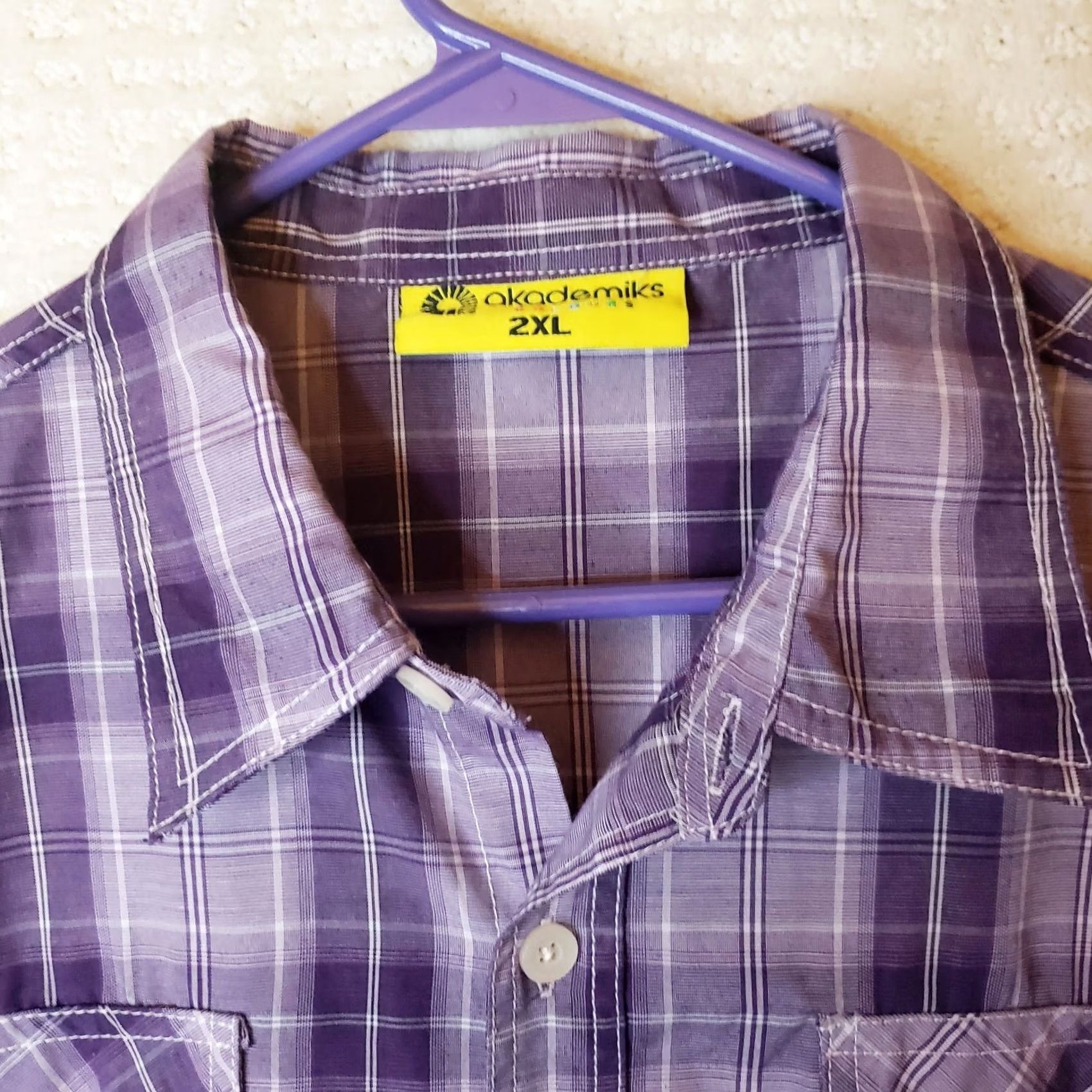 Akademiks Akademiks Purple Plaid Button Down Shirt - 2XL Size US XXL / EU 58 / 5 - 6 Thumbnail