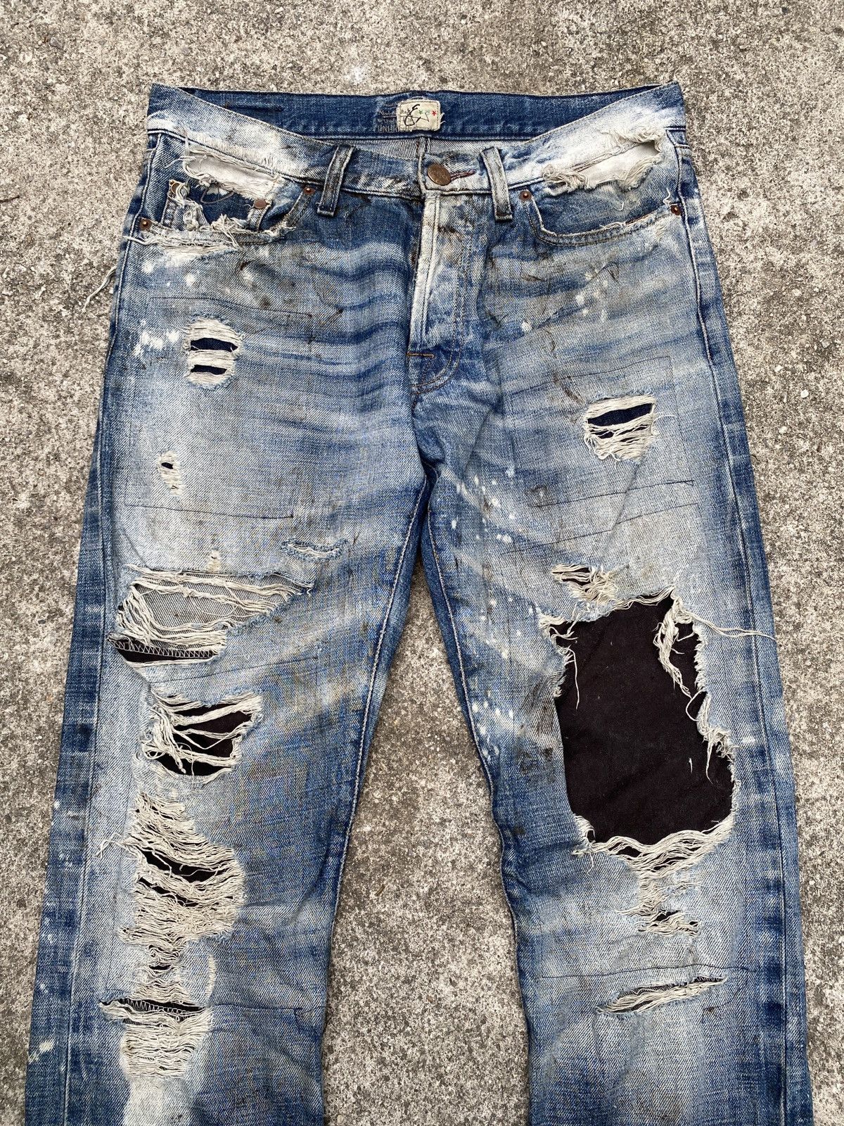 Energie Energie Italy Green Selvedge Distressed Denim Size US 32 / EU 48 - 3 Thumbnail