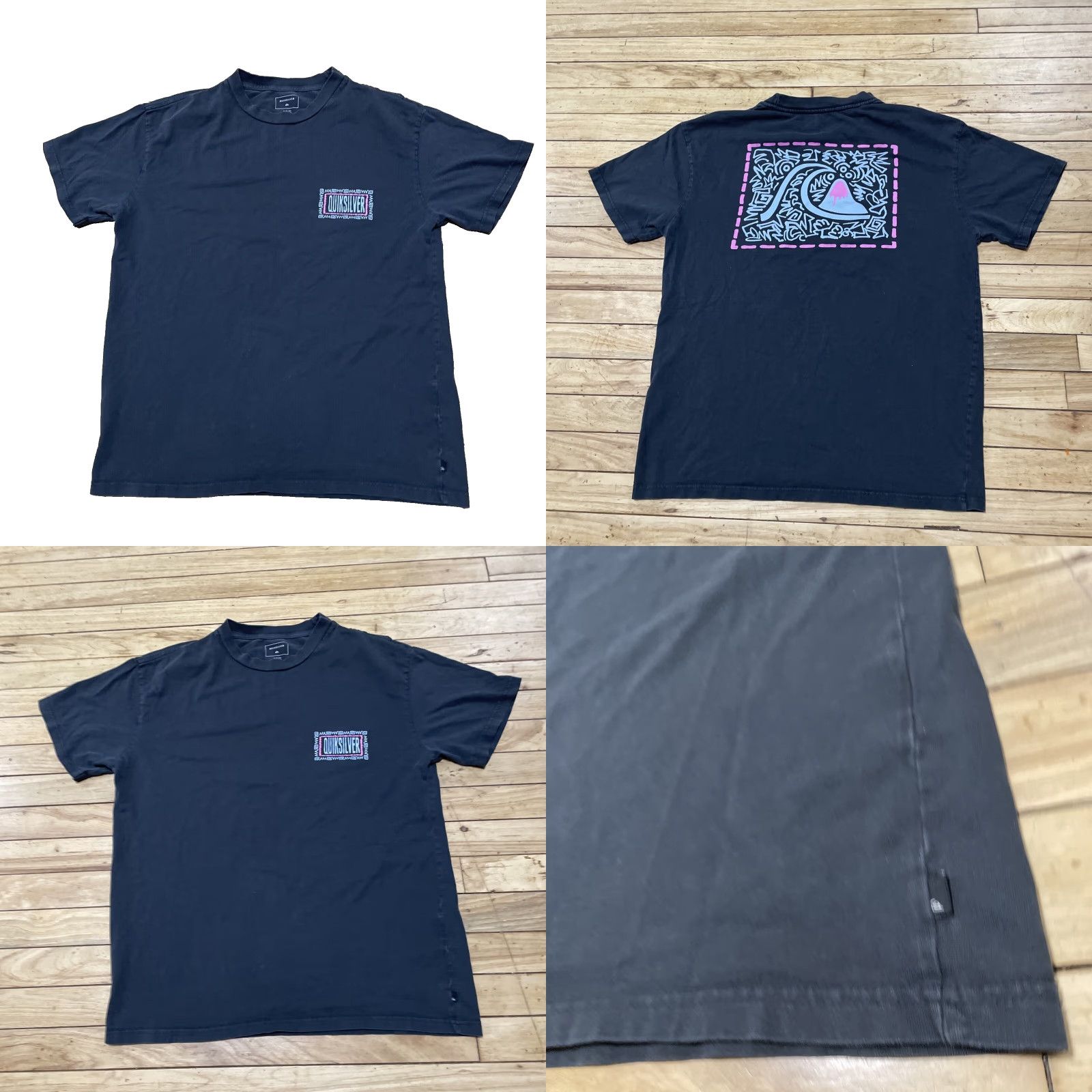 Quiksilver Quiksilver Shirt Men S Oversized Black Purple Aqua Beach Skate Wave Graphic Tee Shirt Size US S / EU 44-46 / 1 - 9 Thumbnail