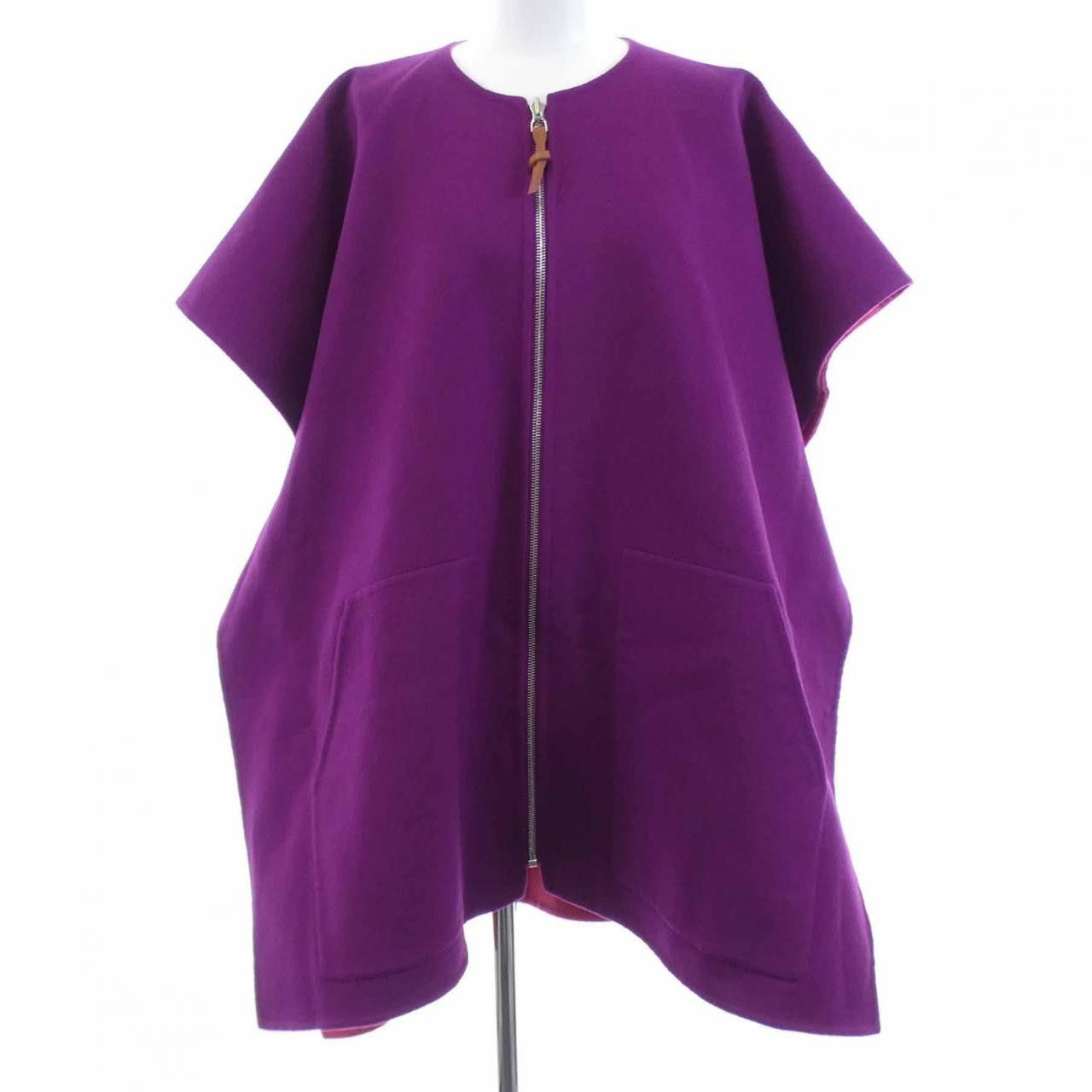 Hermes Hermes Hermes Double Face Cashmere Cape36 Textile Outerwear DUTY FREE for USA Size ONE SIZE - 1 Thumbnail