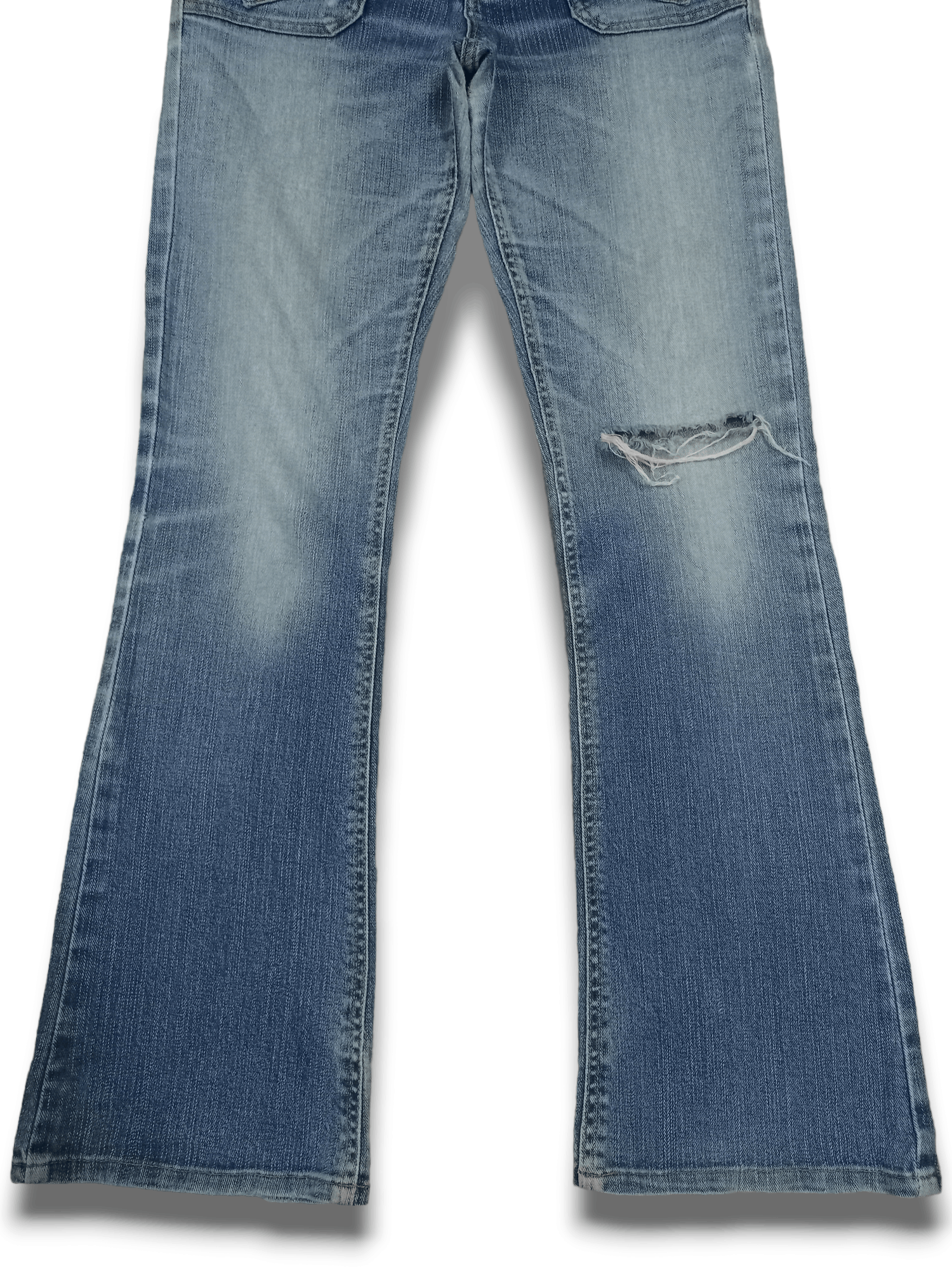 Edwin Vintage Japanese Edwin Fade Ripped Flare Bush Pants 30x30 Size 30" / US 8 / IT 44 - 6 Thumbnail