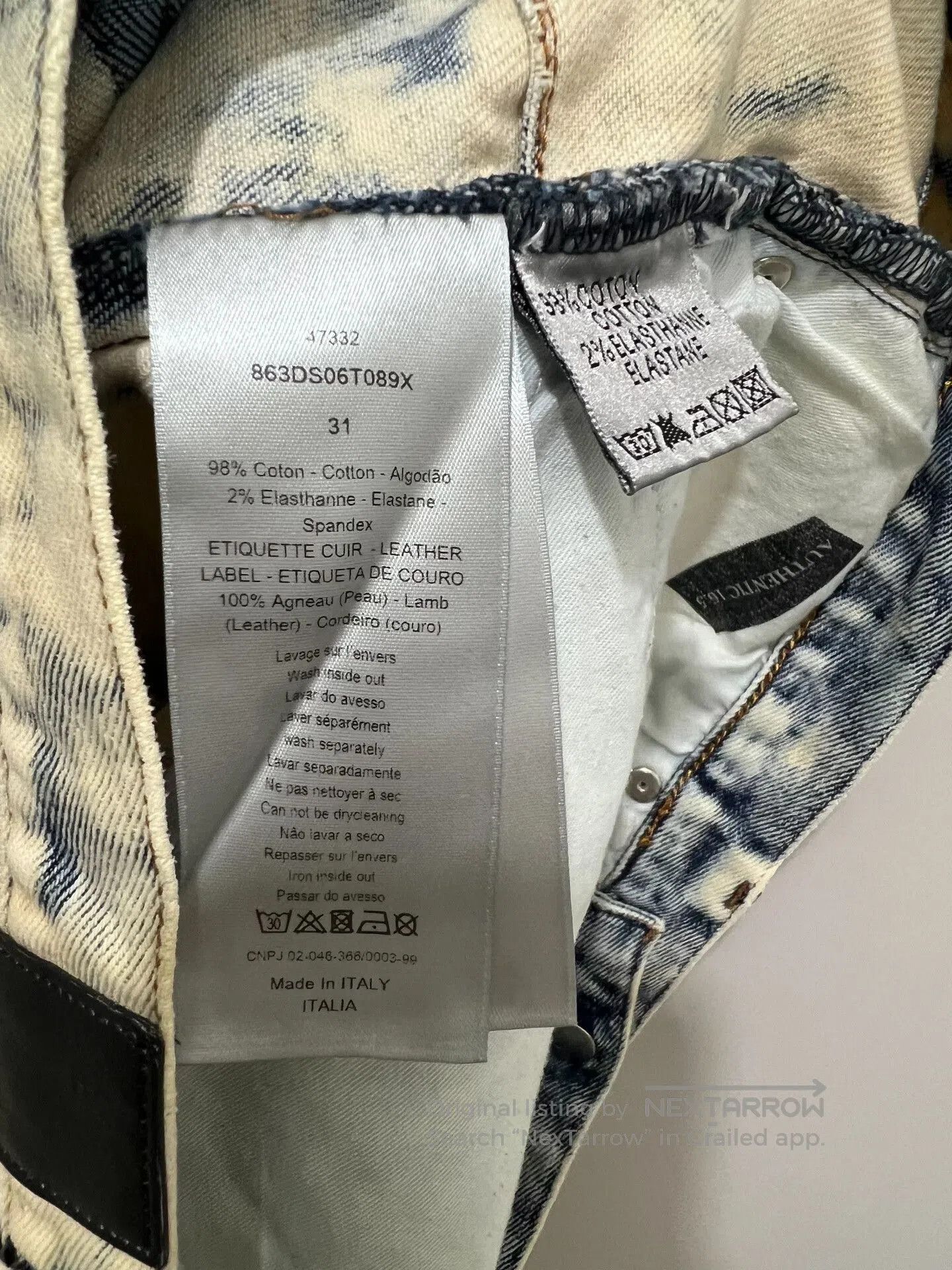 Dior Dior Homme Men's Distressed Snow Wash Jeans W31. Size US 31 - 7 Thumbnail
