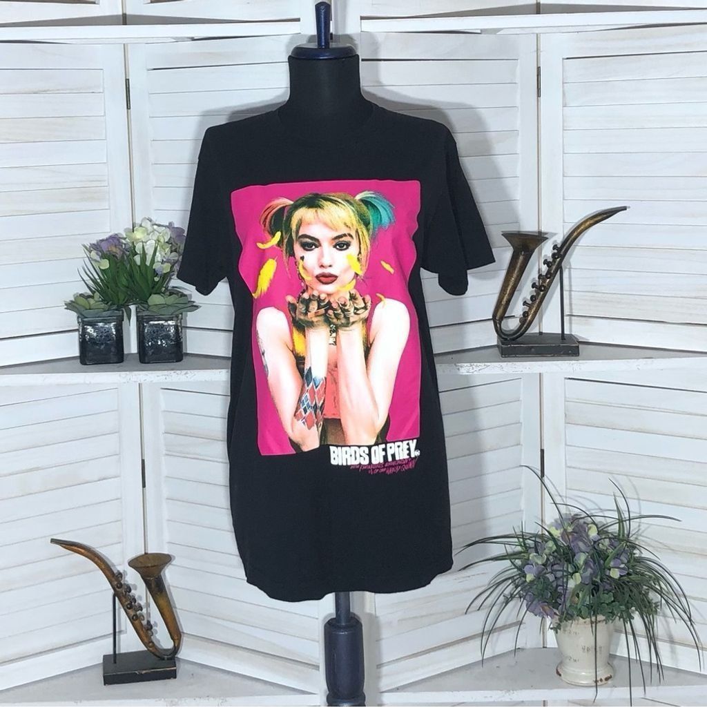 DC Comics Birds of Prey Emancipation Harley Quinn black shirt M Size L / US 10 / IT 46 - 1 Thumbnail