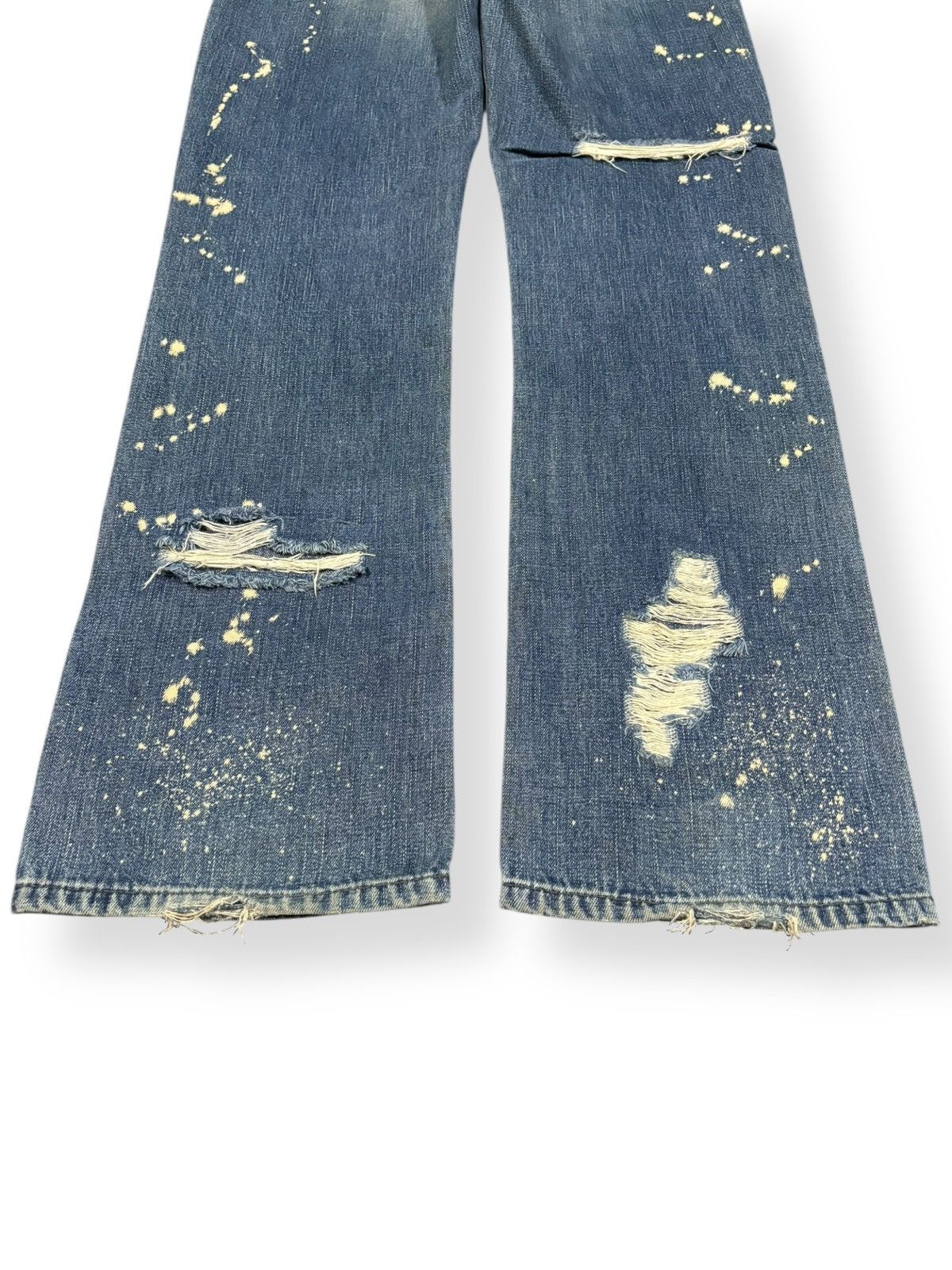Kapital Kountry Vintage TMT Big Holiday Splatter Distressed Bush Pants Denim Size US 29 - 13 Thumbnail