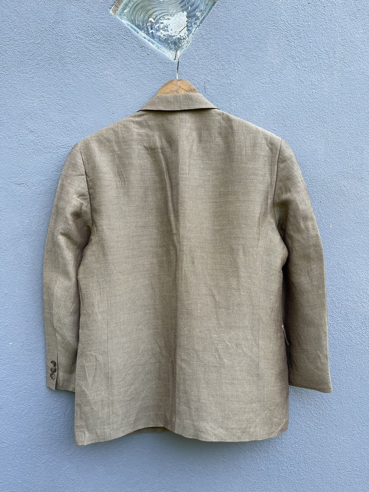 Designer Vintage Kansai Yamamoto SISSY Beige Herringbone Blazer Size 42L - 9 Thumbnail