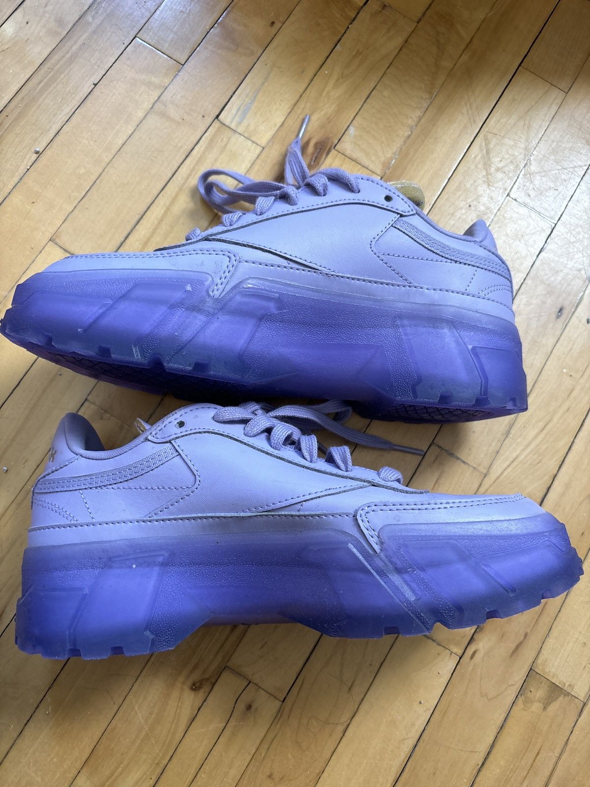 image of Cardi B X Reebok Classic Lavender Sneakers in Purple, Women's (Size 7)