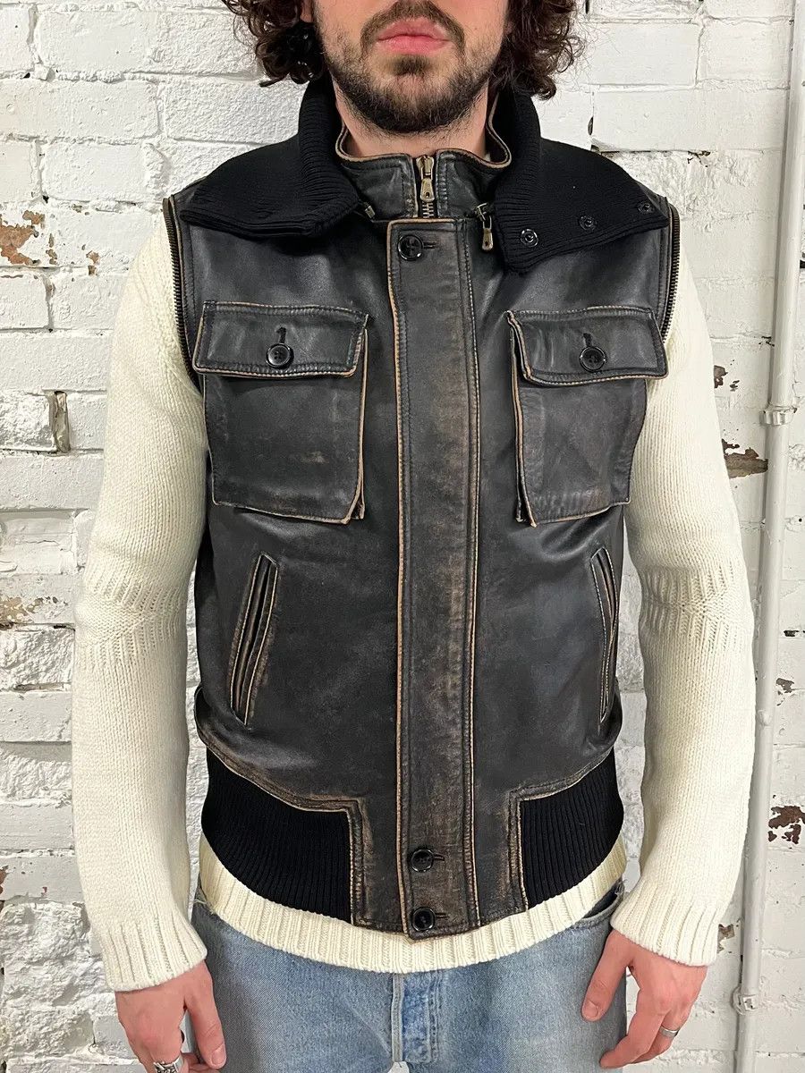 Dolce & Gabbana AW2003 Dolce & Gabbana Brown Horse Leather Zip Detachables Sleeves Jacket Size US M / EU 48-50 / 2 - 5 Thumbnail