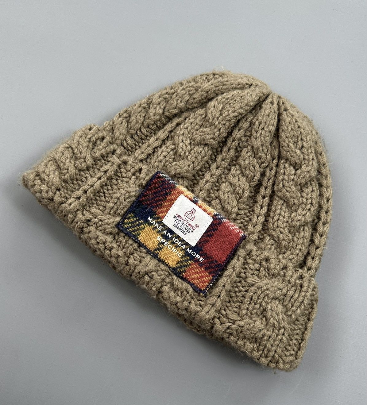 Harris Tweed Harris Tweed Cable Knitted Beanie Size ONE SIZE - 2 Thumbnail