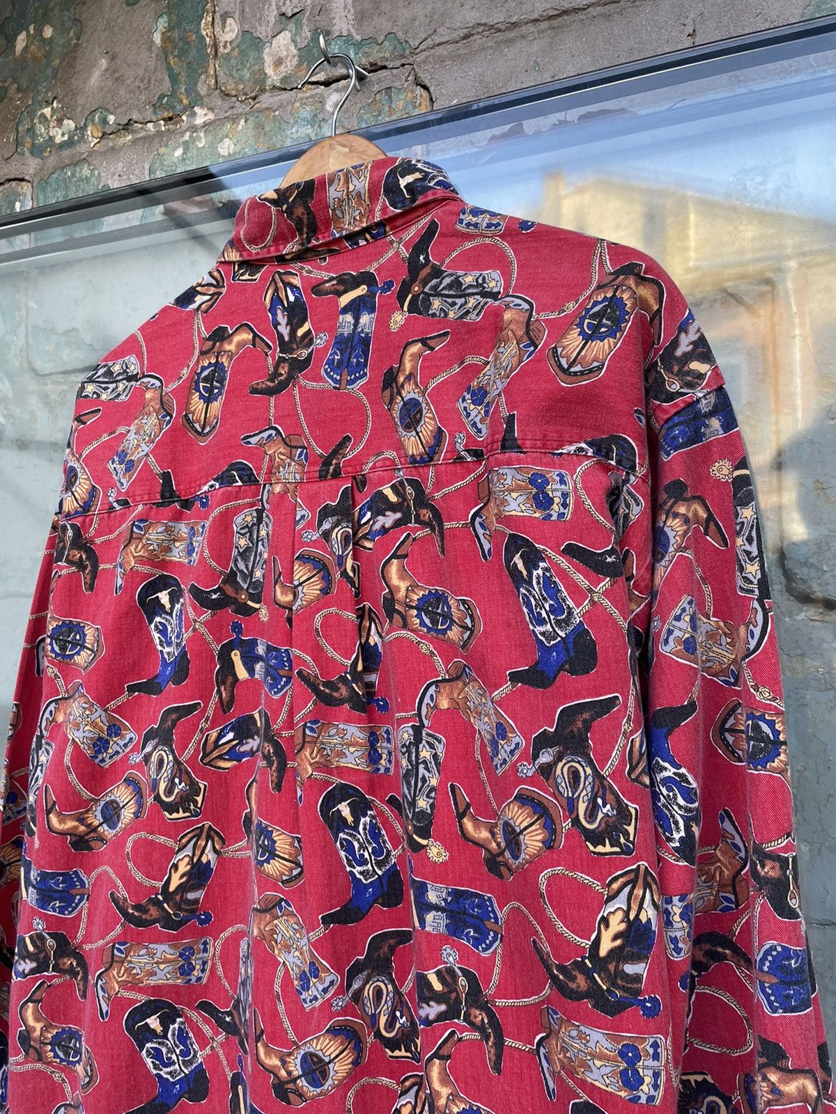 Vintage Vintage Western Red Printed Casual Shirt Size US XL / EU 56 / 4 - 5 Thumbnail