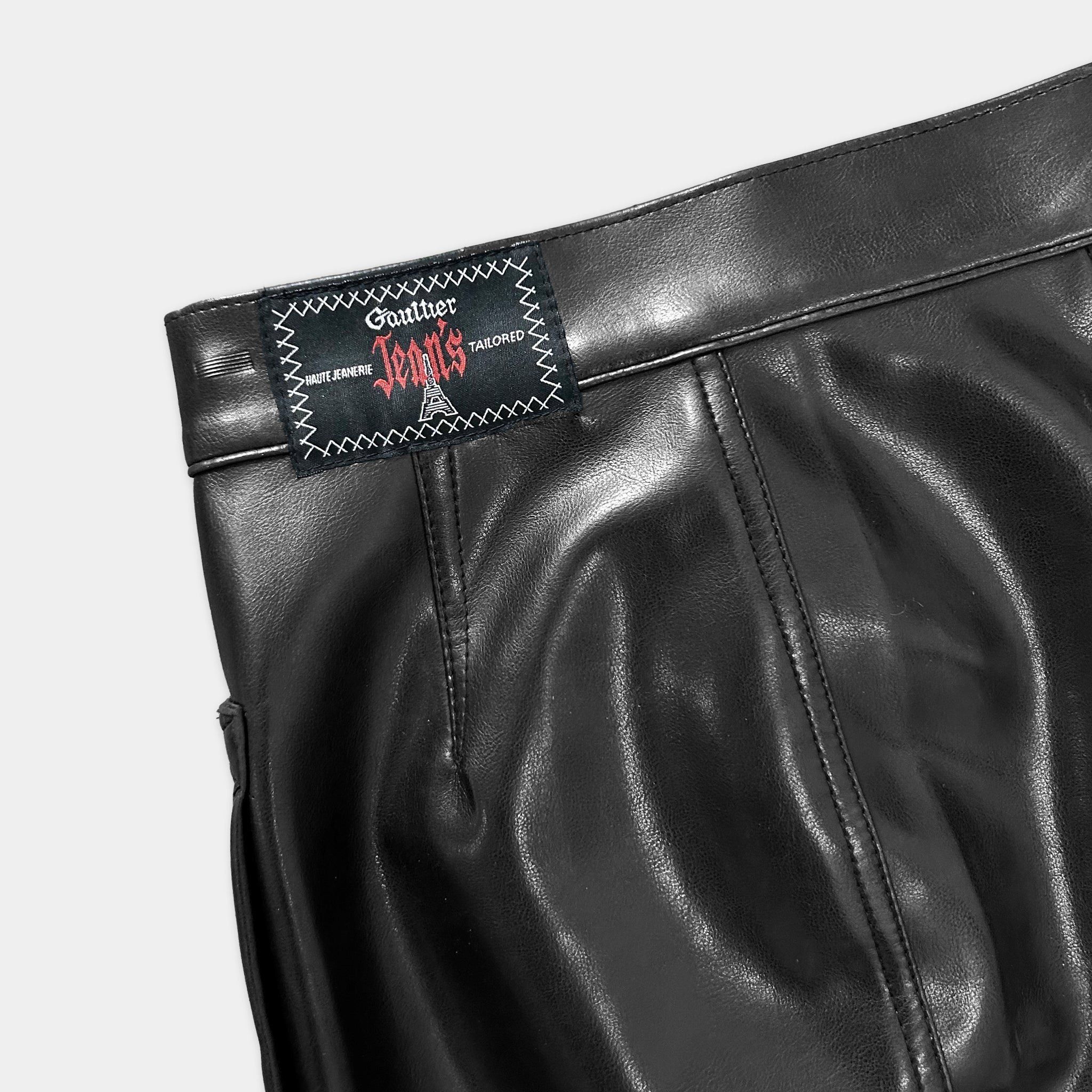 Jean Paul Gaultier Jean Paul Gaultier Black Leather Belt Skirt Size 28" / US 6 / IT 42 - 4 Thumbnail