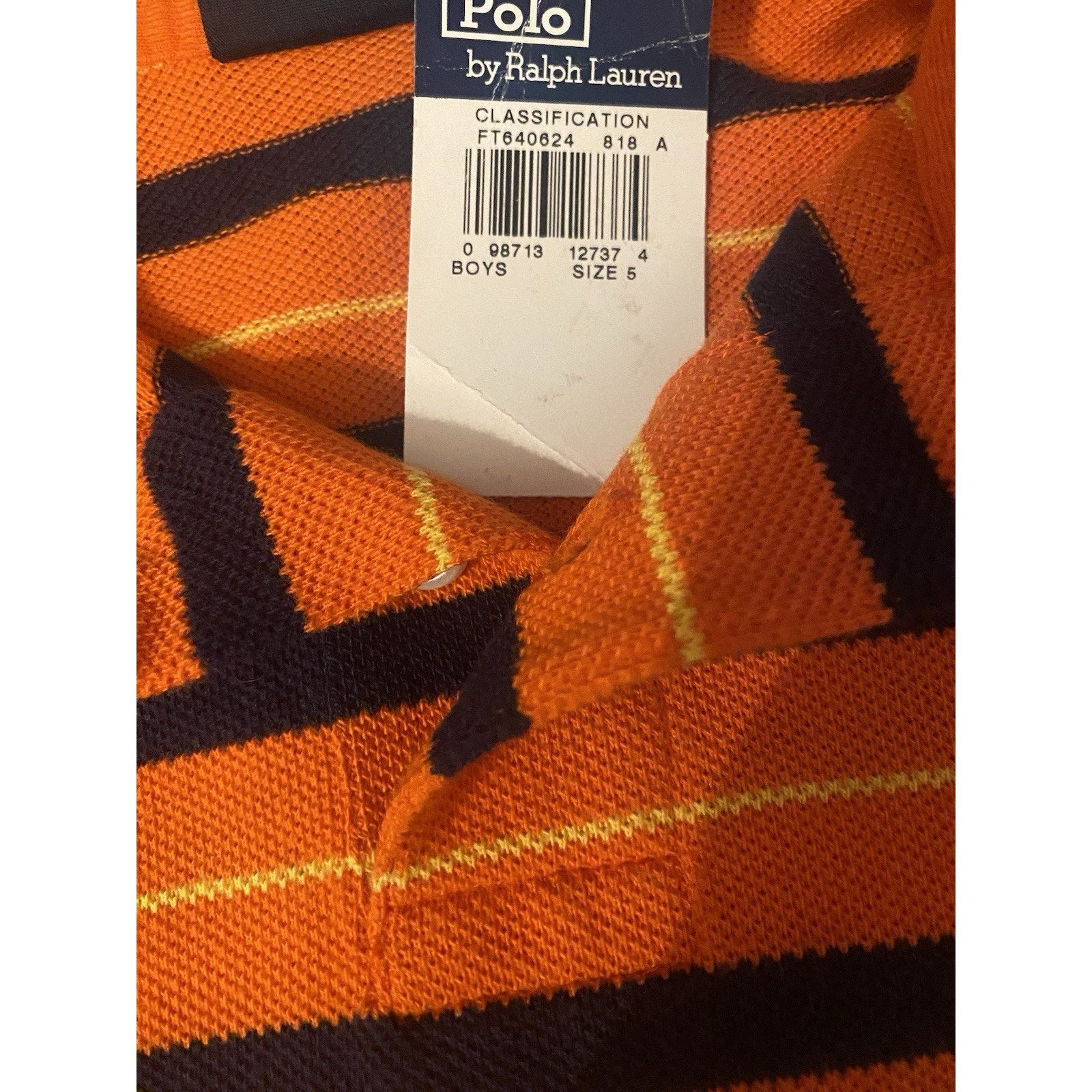 Polo Ralph Lauren Polo Ralph Lauren boys sz S Orange stripe short Sleeve Size US S / EU 44-46 / 1 - 7 Thumbnail
