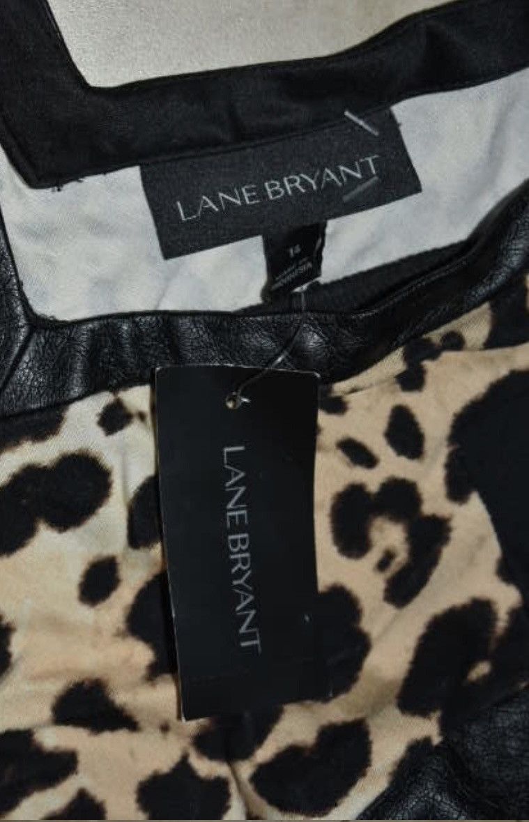 Other NWT Lane Bryant Cheetah Print Pleather Sleeveless Dress Size L / US 10 / IT 46 - 3 Thumbnail