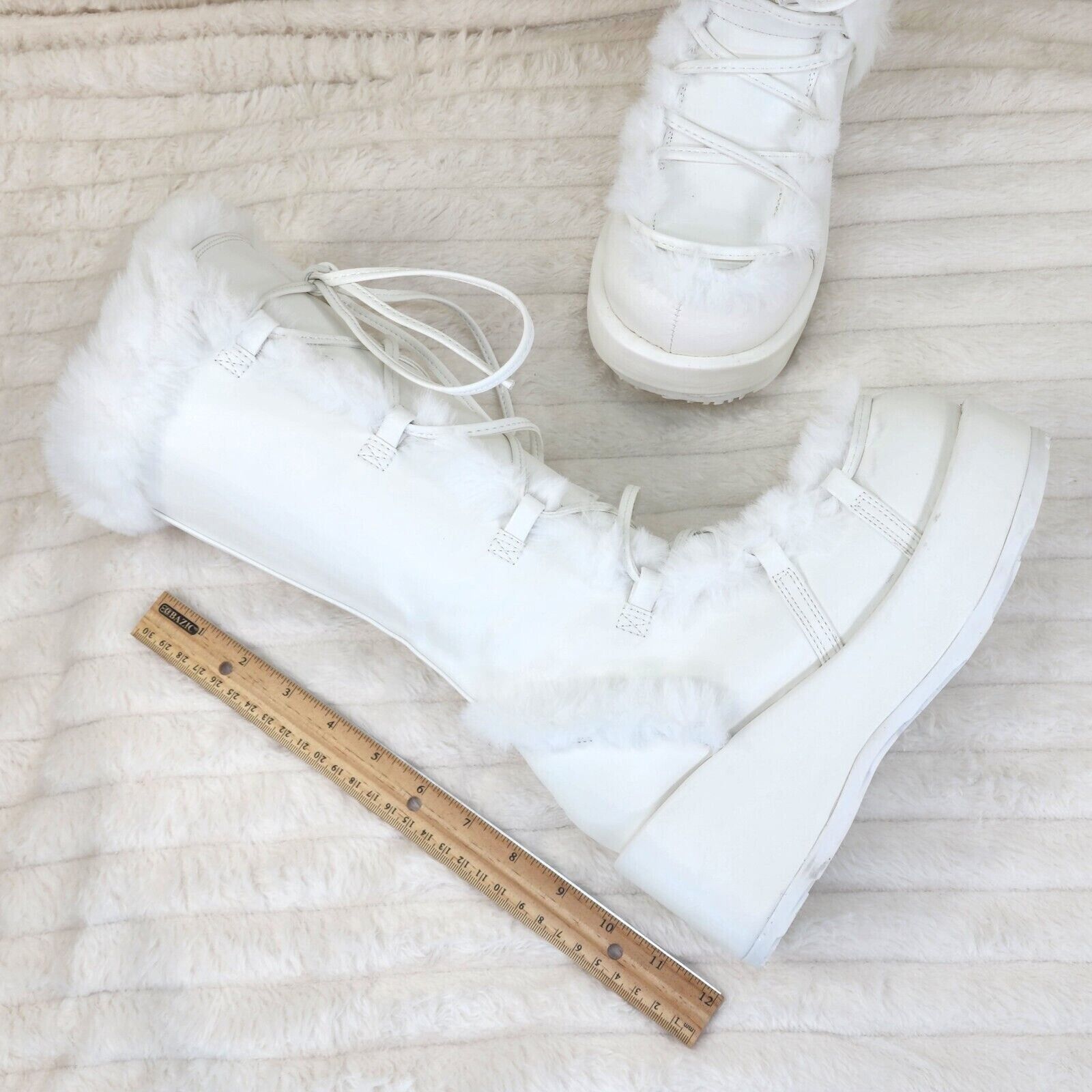 Demonia Cult DEMONIA Cubby 311 Stomper White Mammoth Platform Goth Punk K Size US 10 / IT 40 - 6 Thumbnail