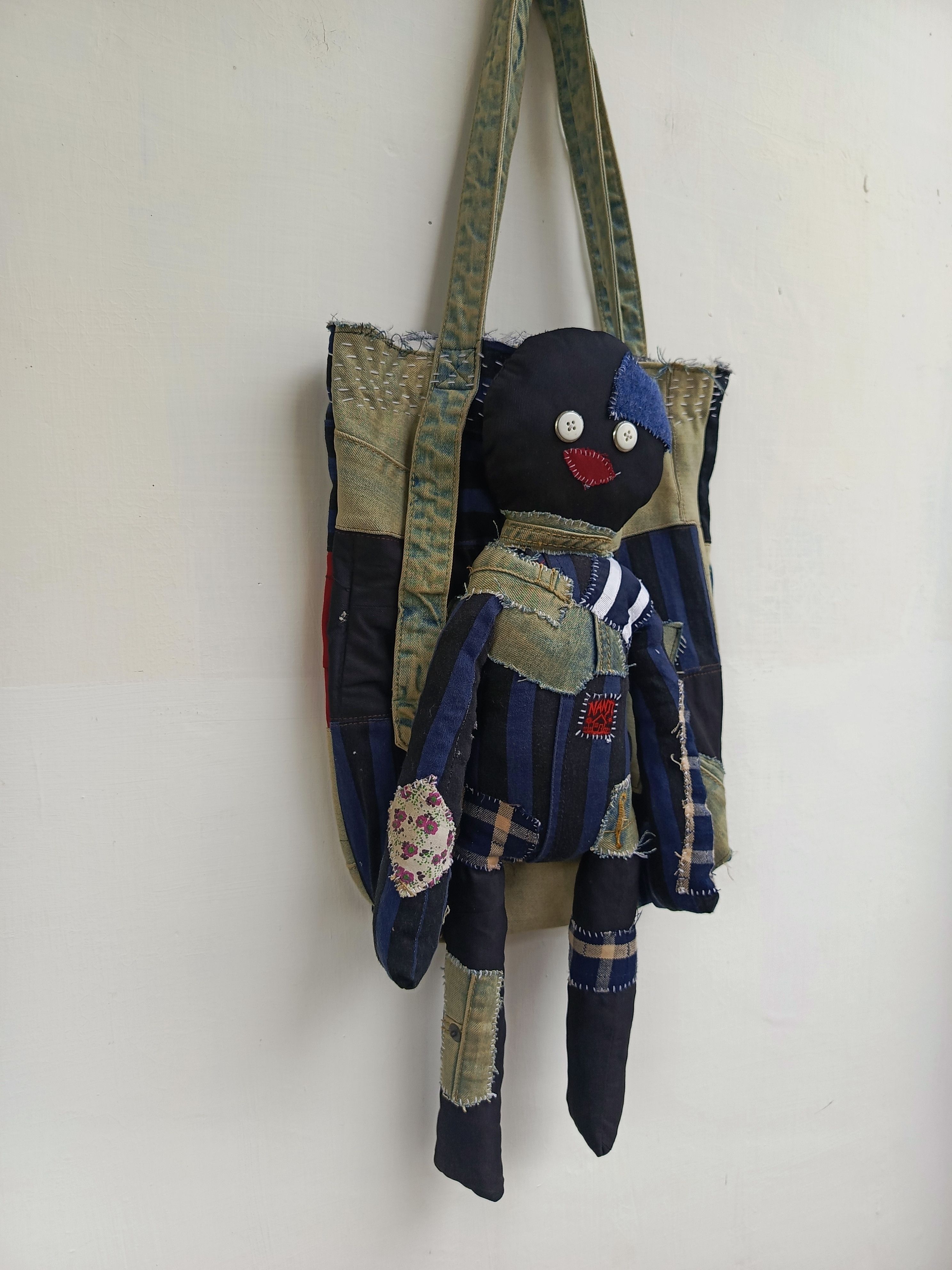 Japanese Brand Handmade Patchwork Rag Doll Tote Bag Size ONE SIZE - 5 Thumbnail