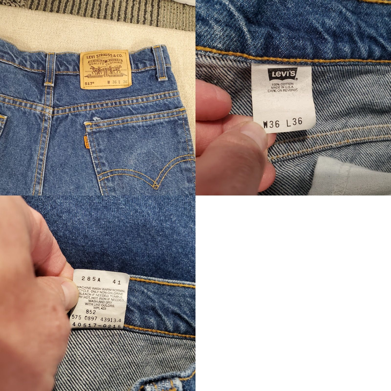 Levi's VINTAGE Levi's Jeans 517 Men's 36x36 Blue Bootcut Dark Made In USA 90s Regular Mens Size US 36 / EU 52 - 8 Thumbnail