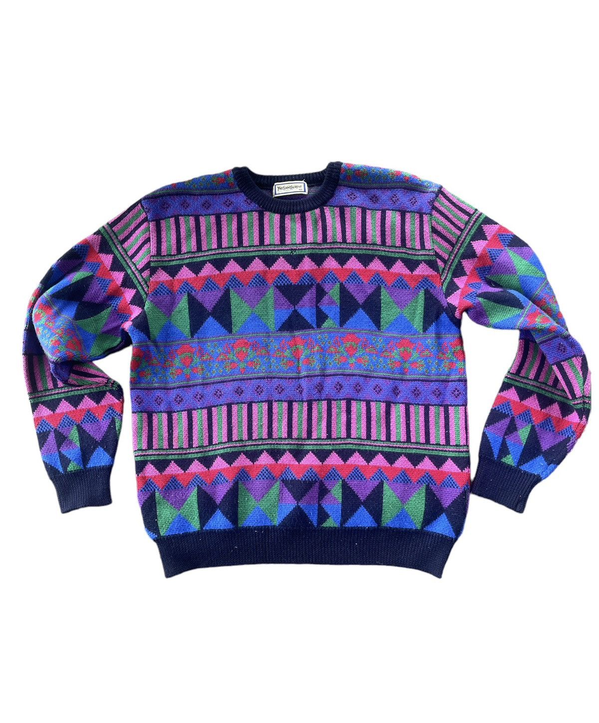 Yves Saint Laurent Center Small Logo Knit/Sweatshirt