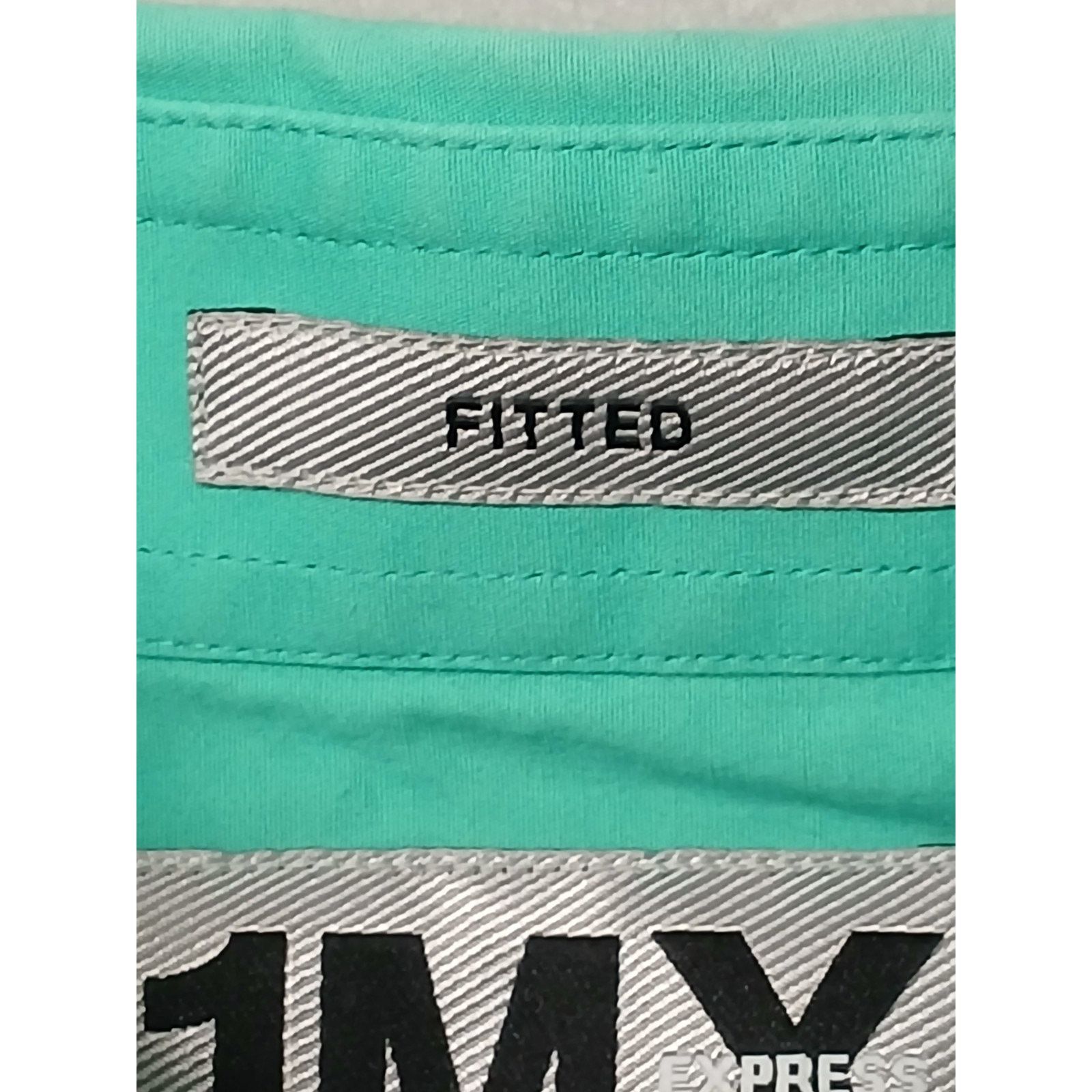 Express 1MX Express (Medium) Green Button Fitted Dress Shirt Size US M / EU 48-50 / 2 - 6 Thumbnail