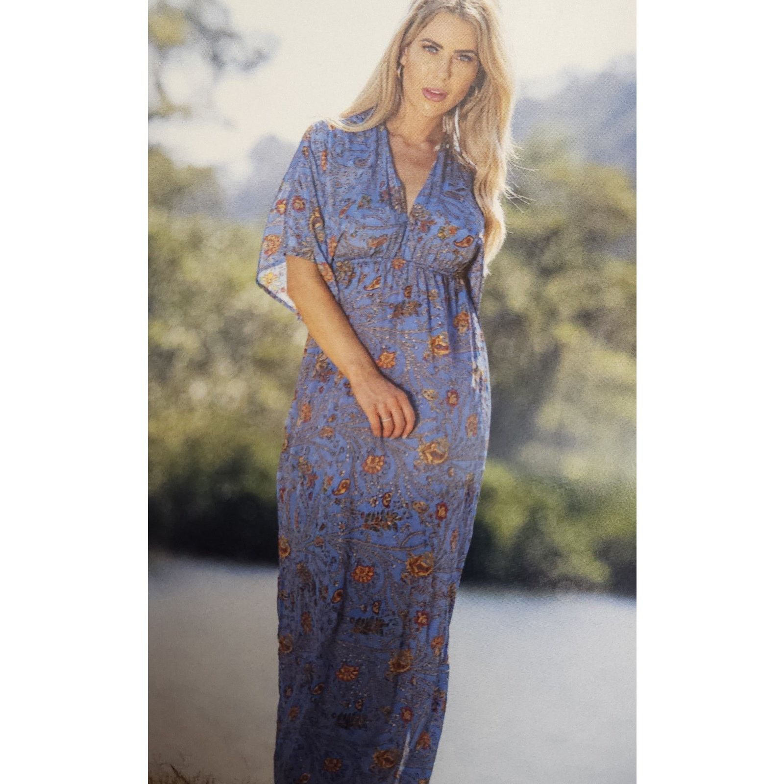 Other Cienna Janan Venus Silk Blend Maxi Flowy Sun Dress Small Size S / US 4 / IT 40 - 2 Thumbnail