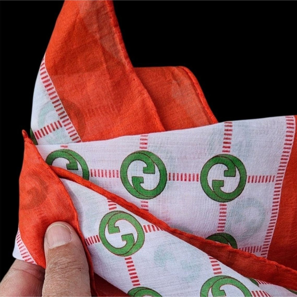 Gucci Vintage Gucci GG Monogram Cotton Handkerchief Scarf Set 2 Size ONE SIZE - 2 Thumbnail