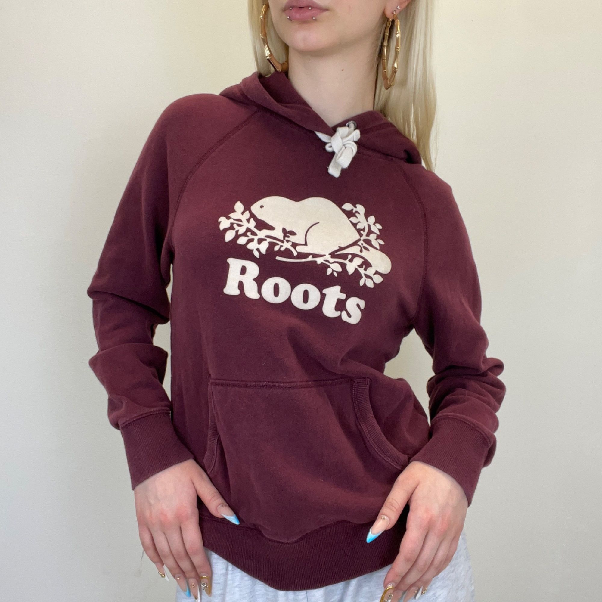 Roots S - Roots Maroon Red Hoodie Size S / US 4 / IT 40 - 1 Thumbnail