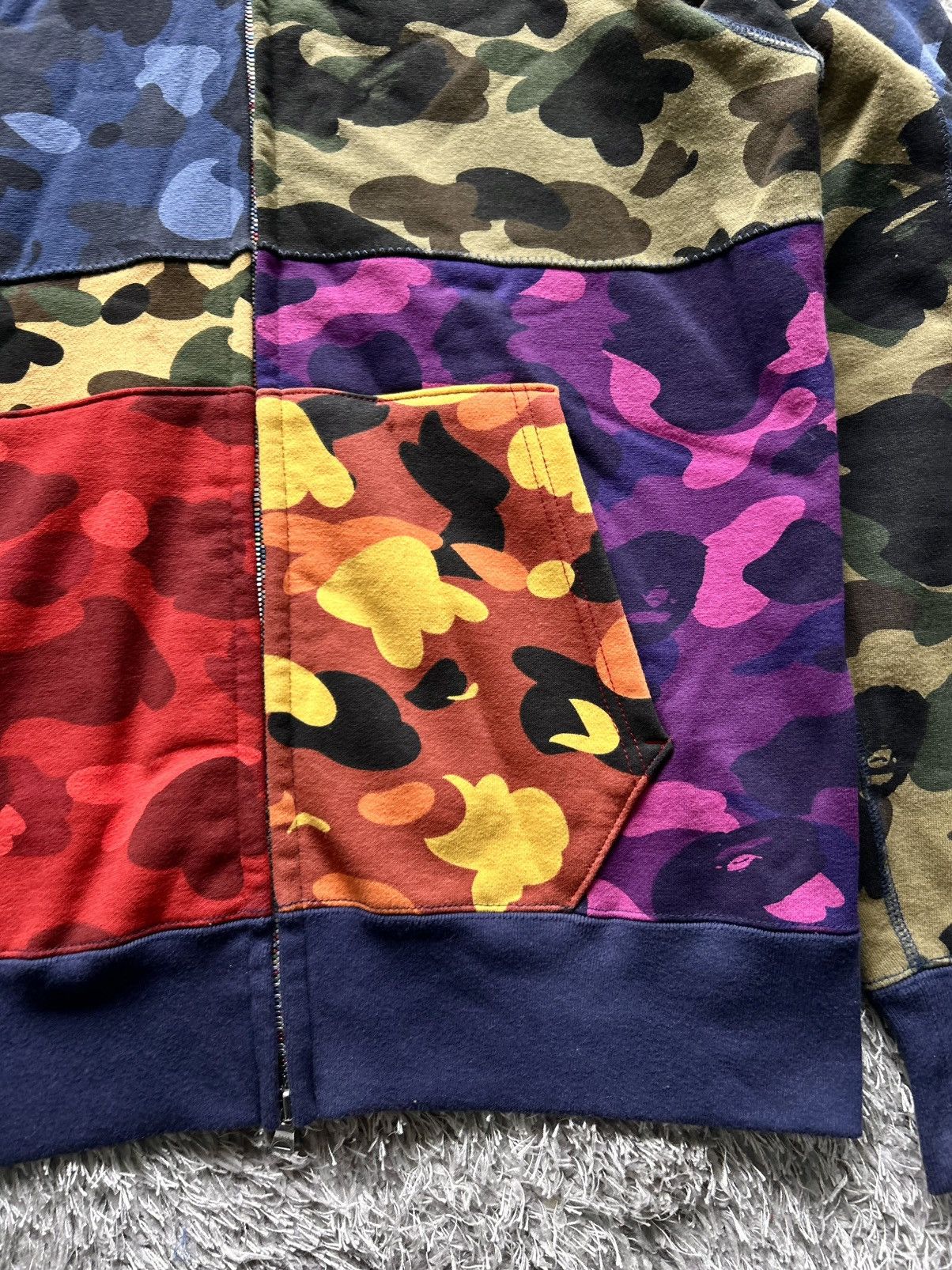 Bape 💥HOLY GRAIL💥 BAPE CRAZY MIX CAMO SHARK FULL ZIP UP HOODIE Size US L / EU 52-54 / 3 - 4 Thumbnail