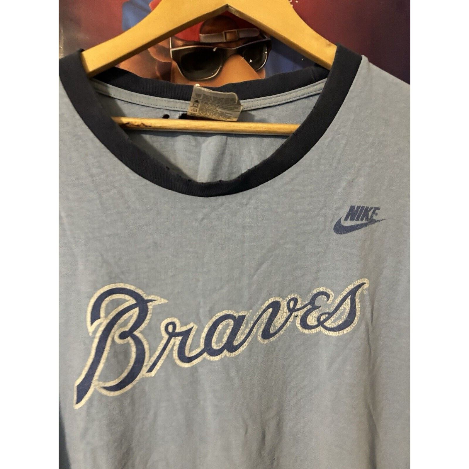 Nike vintage size nike braves atlanta shredded mlb T-shirt blue Size US M / EU 48-50 / 2 - 4 Thumbnail