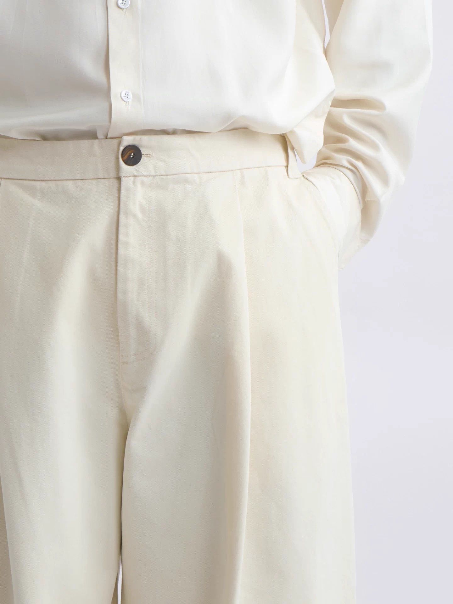 Studio Nicholson STUDIO NICHOLSON cream high waist ultra wide leg pants XL Size US 36 / EU 52 - 5 Thumbnail