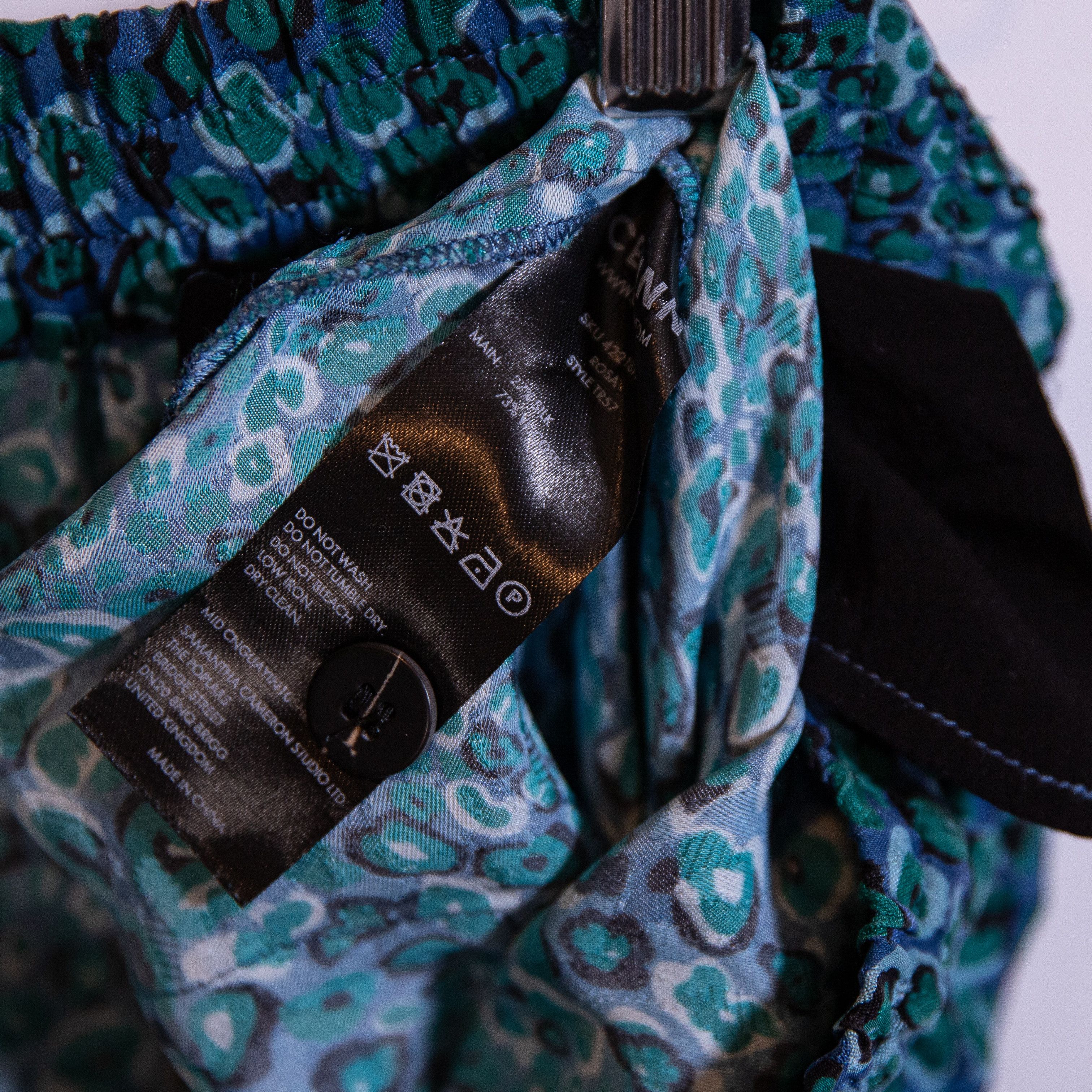 Other Cefinn Silk Chiffon Blue Green Print Pattern Size 30" / US 8 / IT 44 - 3 Thumbnail