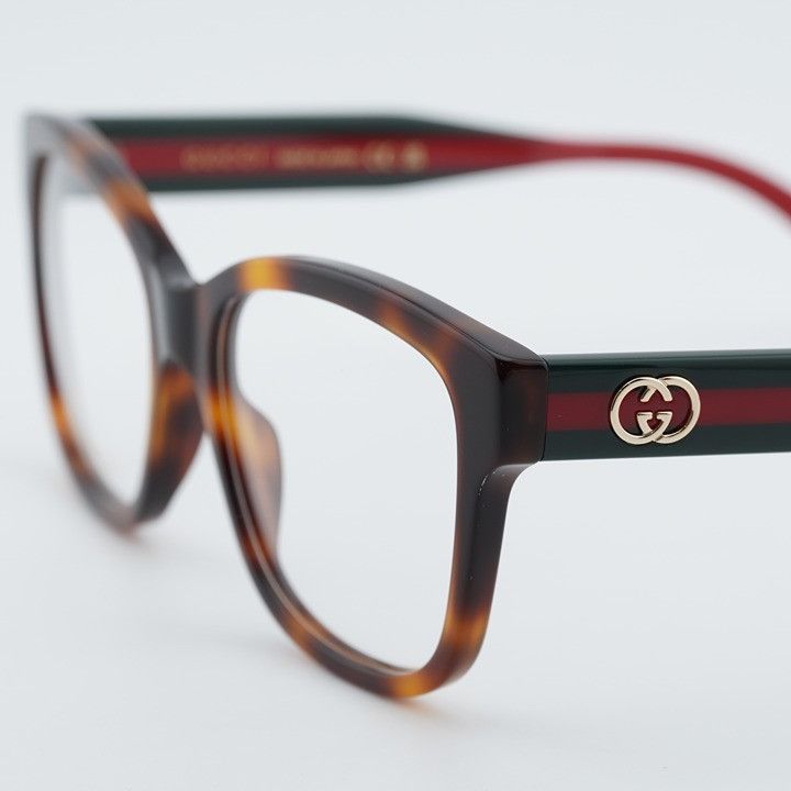 Gucci Gucci GG0038ONN 002 Eyeglasses Havana 54mm Square Frame Size ONE SIZE - 10 Thumbnail