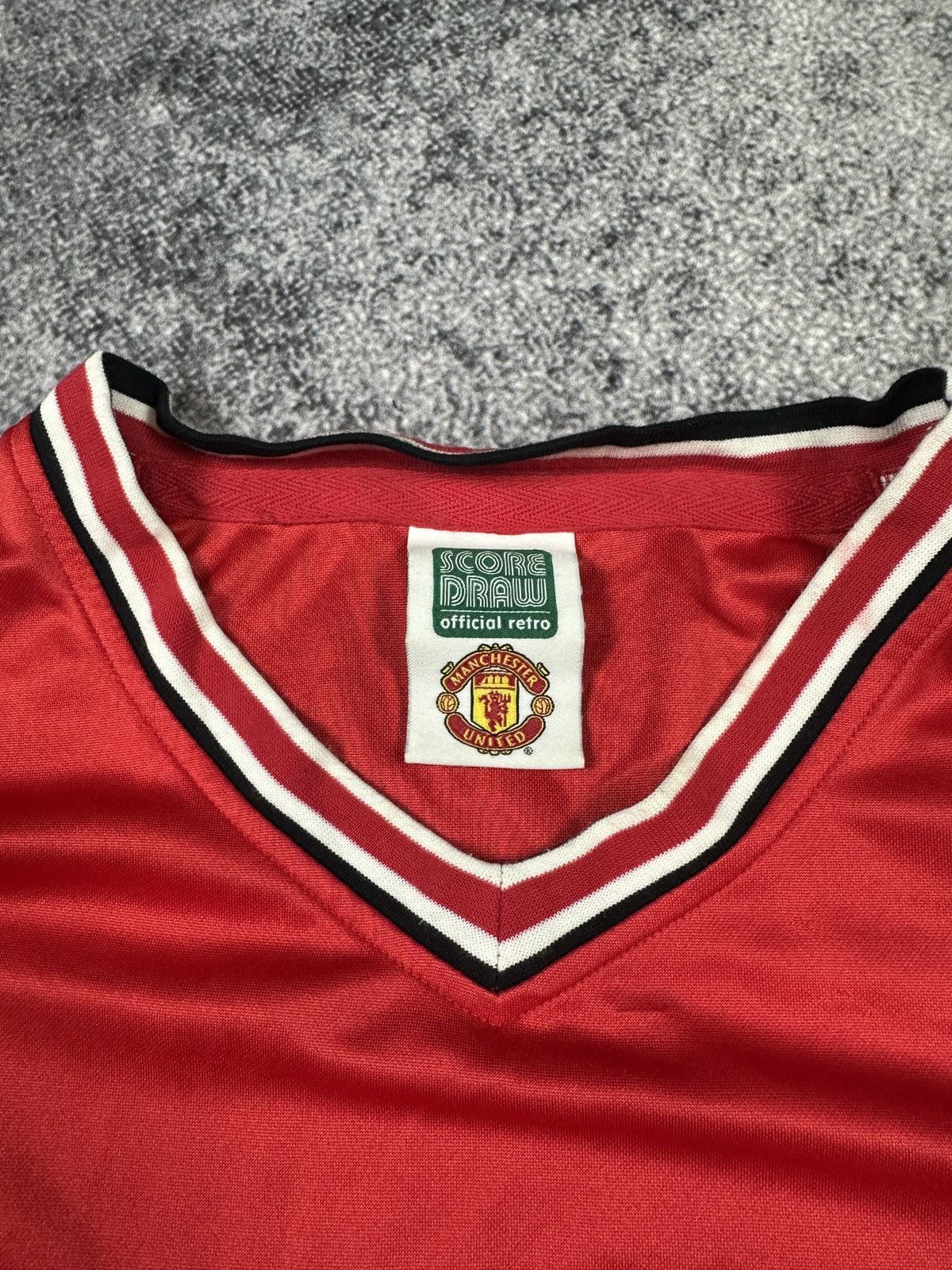 Vintage Vintage Score Draw Manchester United Soccer Jersey Rare XXL Size US XXL / EU 58 / 5 - 3 Thumbnail