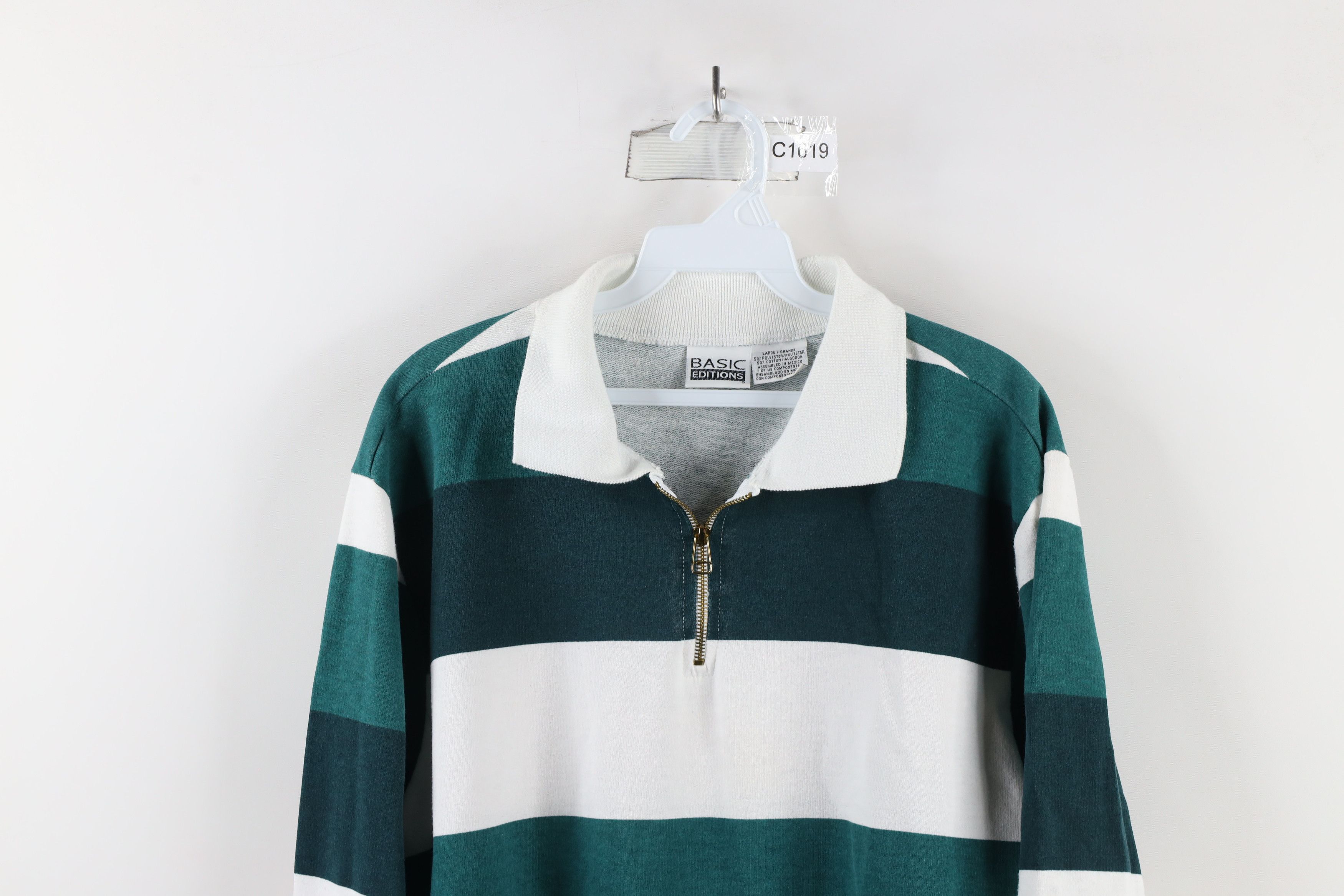 Vintage Vintage 90s Streetwear Half Zip Collared Long Sleeve Polo Size L / US 10 / IT 46 - 2 Thumbnail