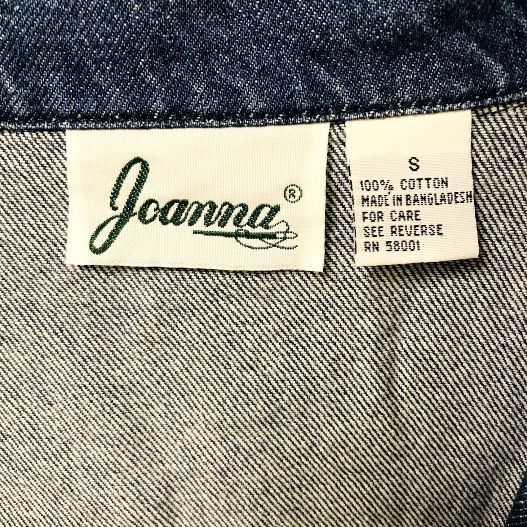Denime VINTAGE Joanna Women Denim 3/4 Sleeve Oversized One-Button Blazer Jacket S Blue Cotton Denim 100% Casual American Classic Womens Size S / US 4 / IT 40 - 3 Thumbnail