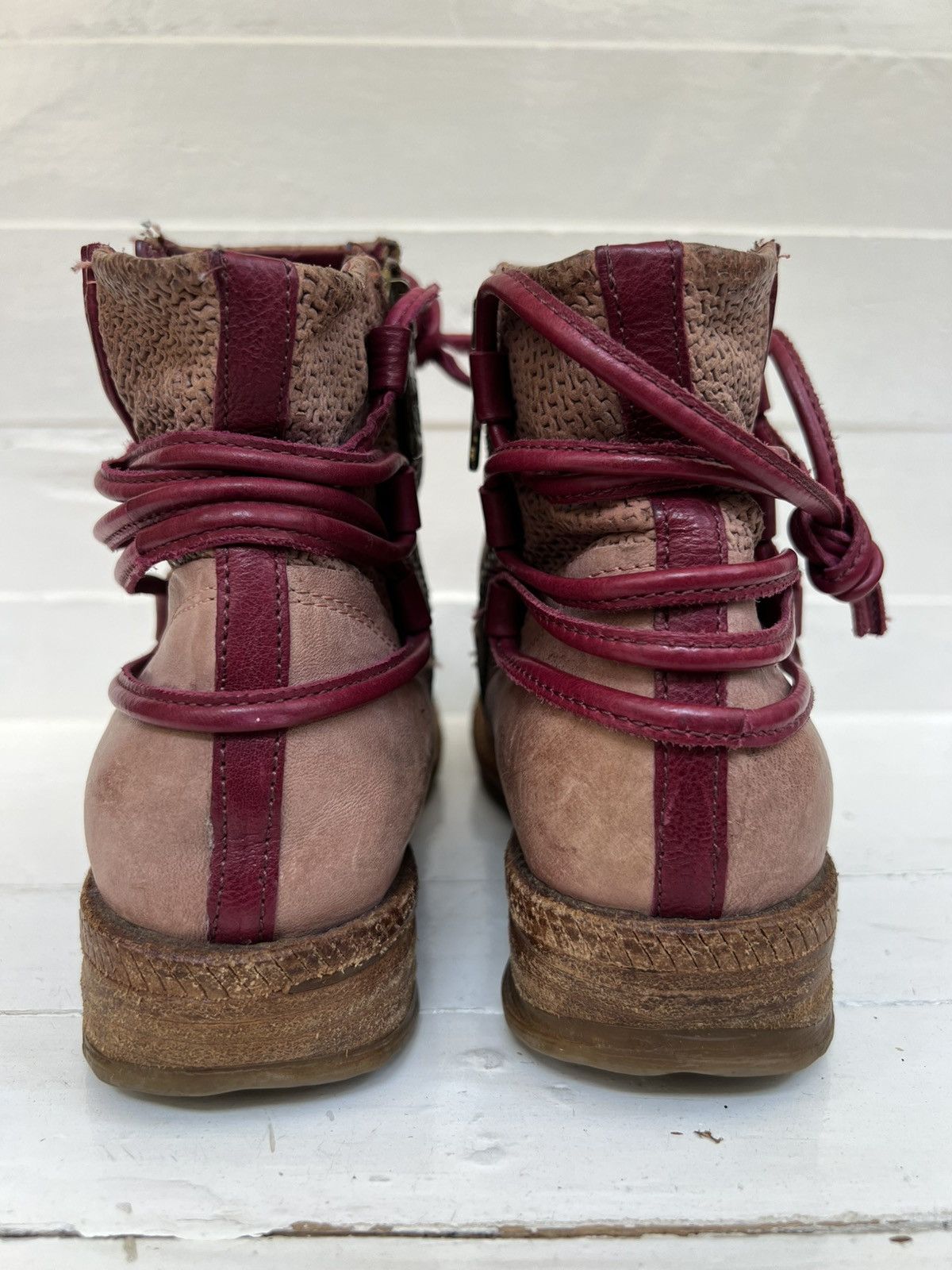 A.S.98 Airstep AS98 Beige Leather Boho Biker Ankle Boots Size US 8 / IT 38 - 8 Thumbnail