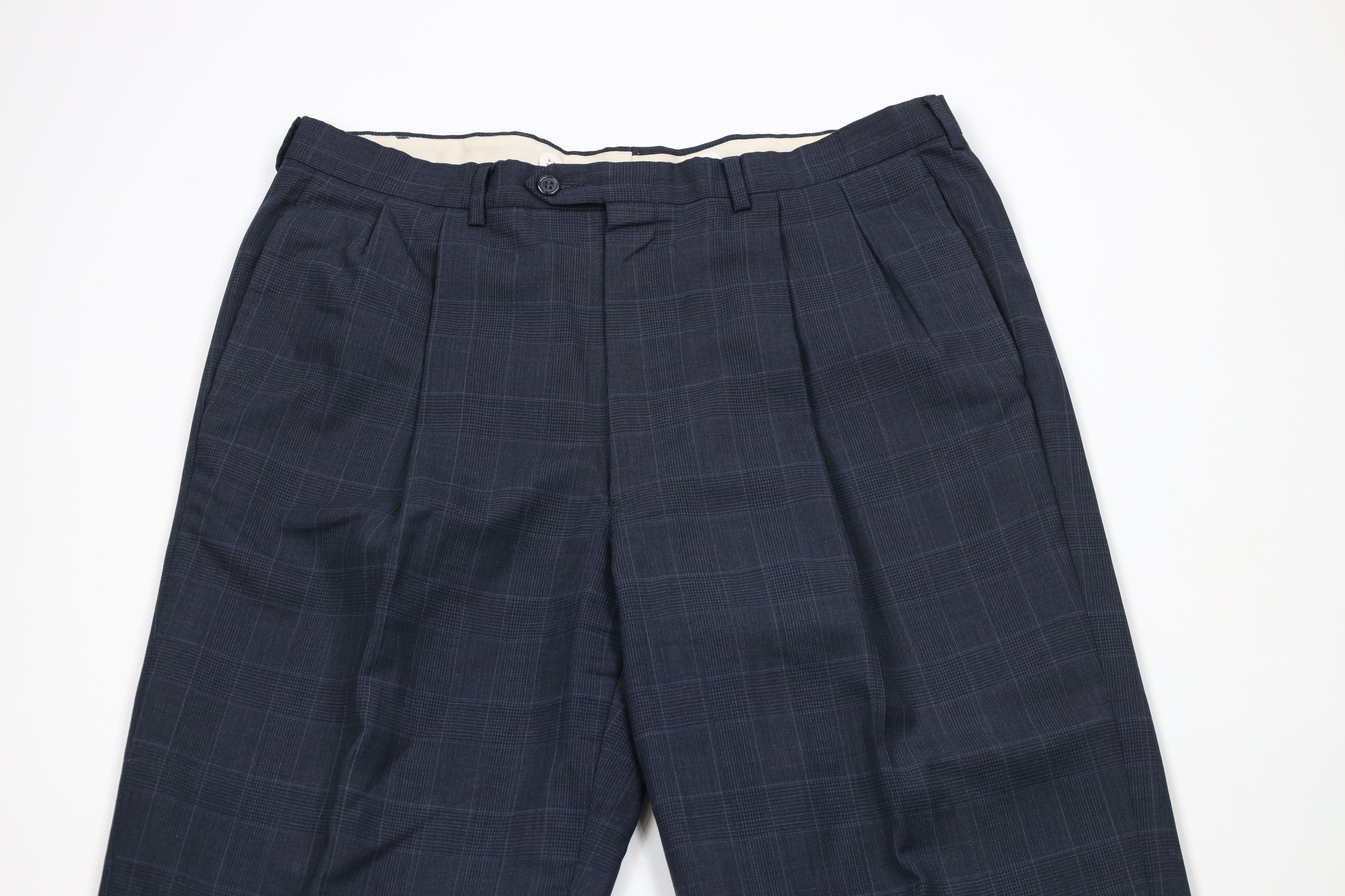 Vintage Vintage 70s Streetwear Cuffed Wide Leg Chino Pants Plaid Size US 36 / EU 52 - 2 Thumbnail
