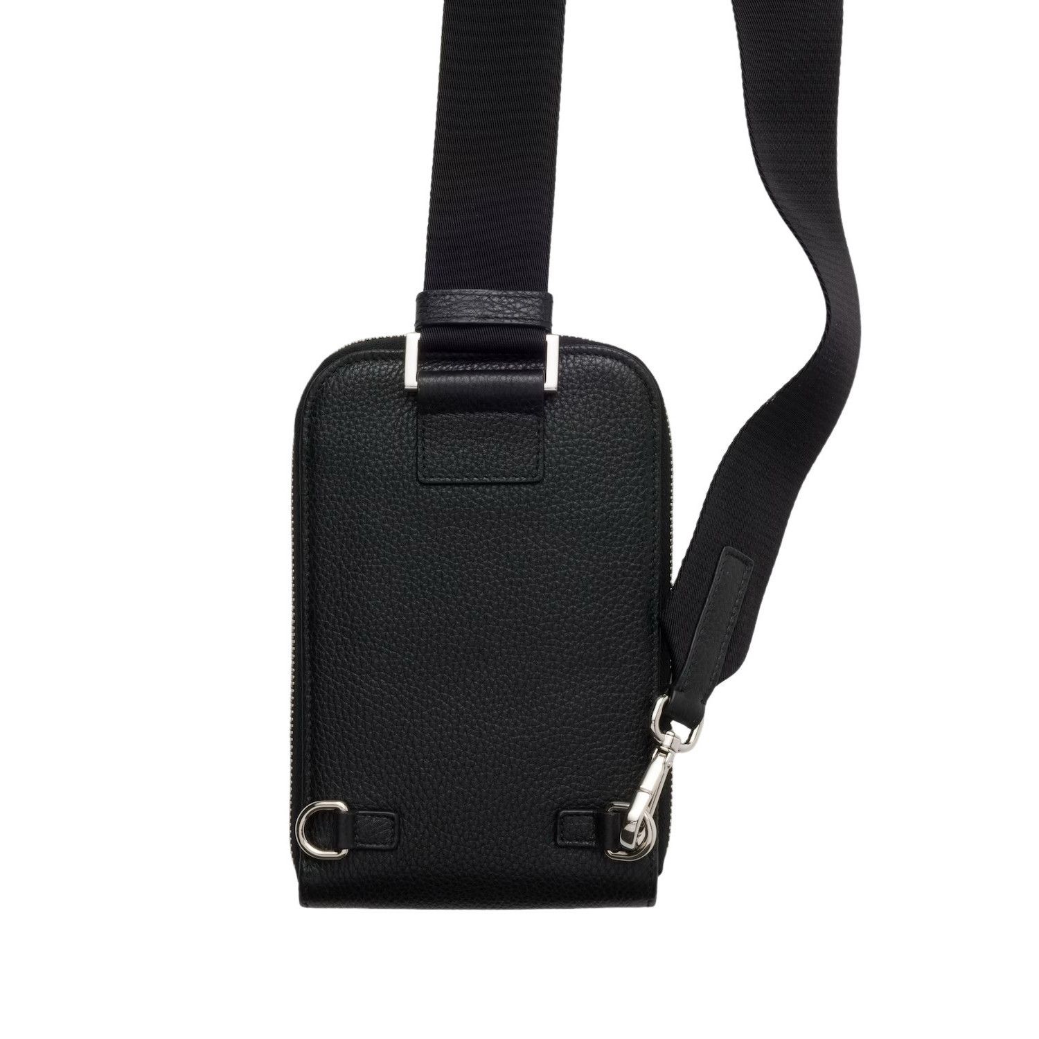 Prada PRADA $1650 Black Leather Phone Case New & Authentic Size ONE SIZE - 3 Thumbnail