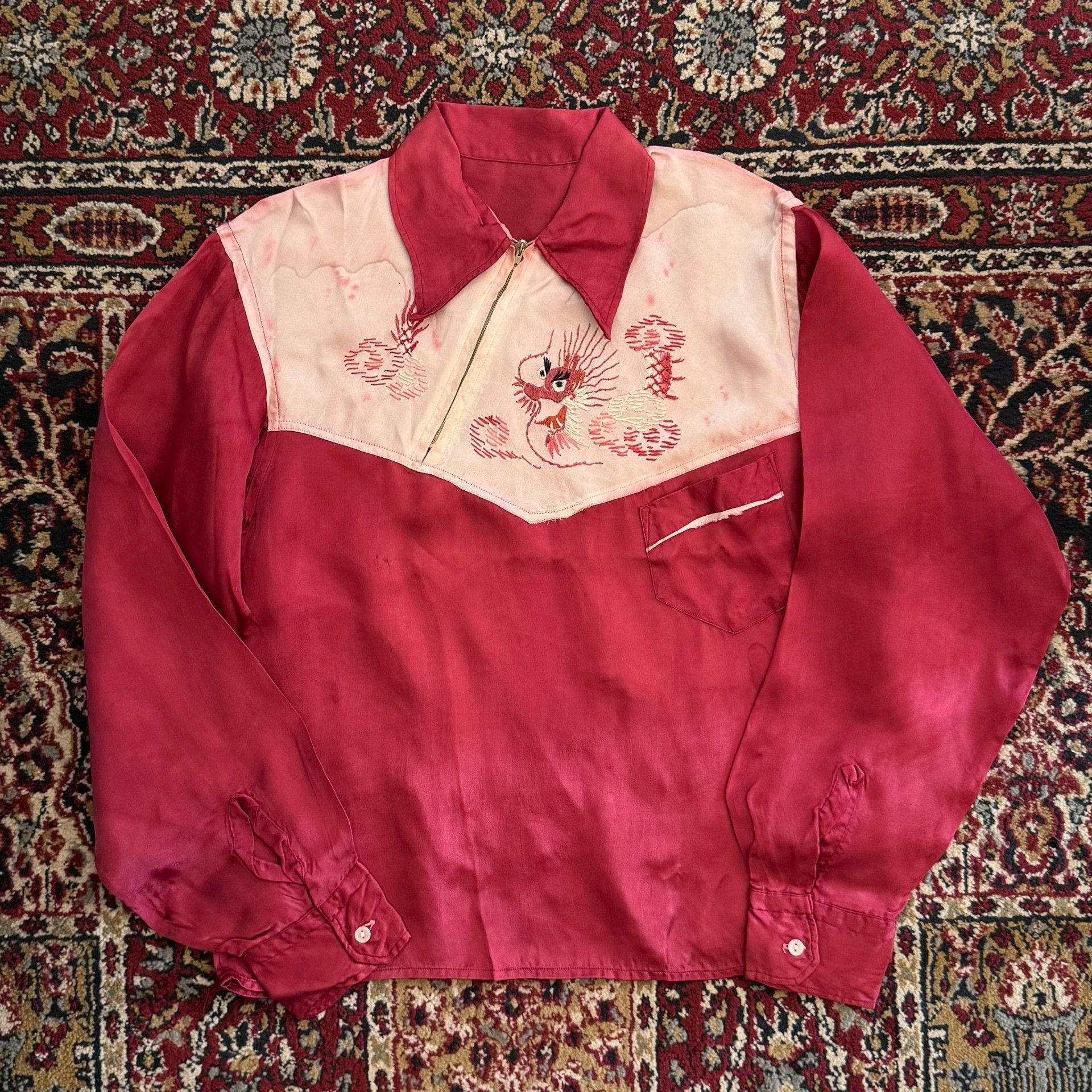 Vintage Vintage 40-50s Western Embroidered Shirt Size US S / EU 44-46 / 1 - 1 Thumbnail
