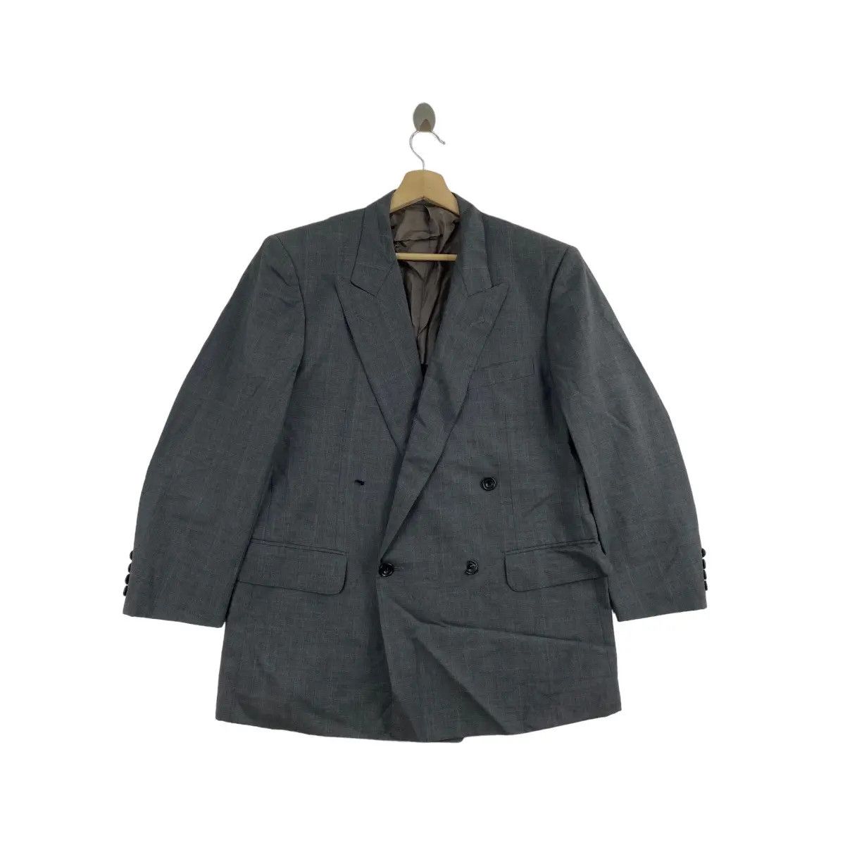 Burberry Vtg 90’ BURBERRY LONDON Double Breasted Blazer Lamb Wool Size 42R - 1 Thumbnail