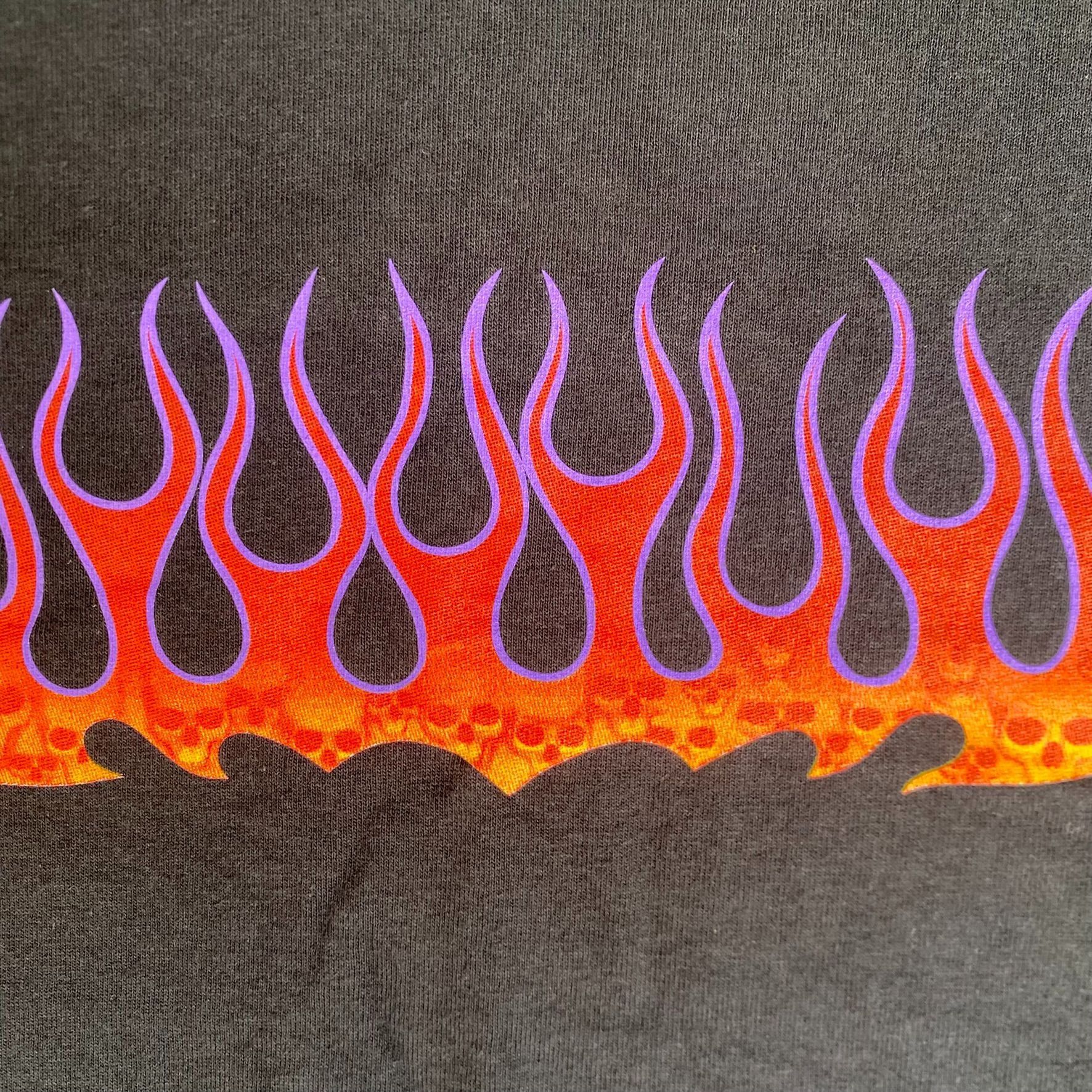 Liquid Blue Vintage 90s Flame Skull Shirt Liquid Blue Fire Goth Punk Tee Size US XL / EU 56 / 4 - 3 Thumbnail