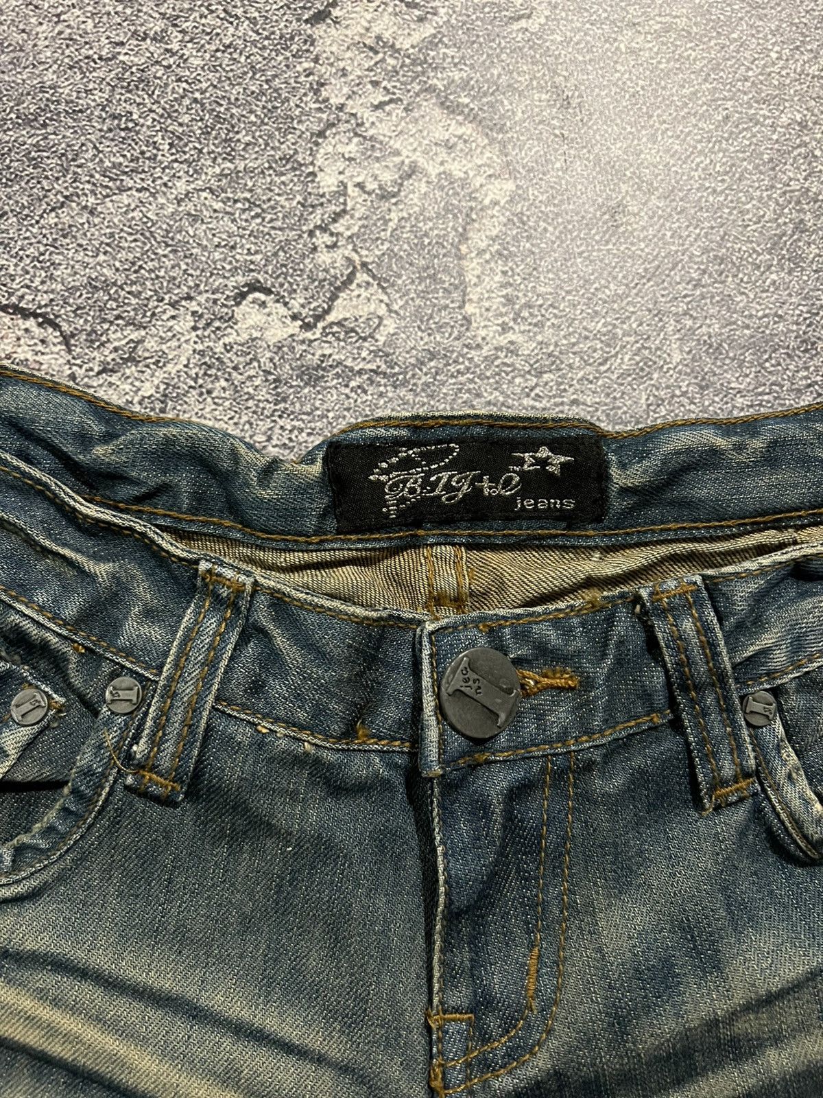 Japanese Brand Darkwear Glamour Faded Flared Jeans / Avan Garde Y2K Archive Size US 29 - 10 Thumbnail