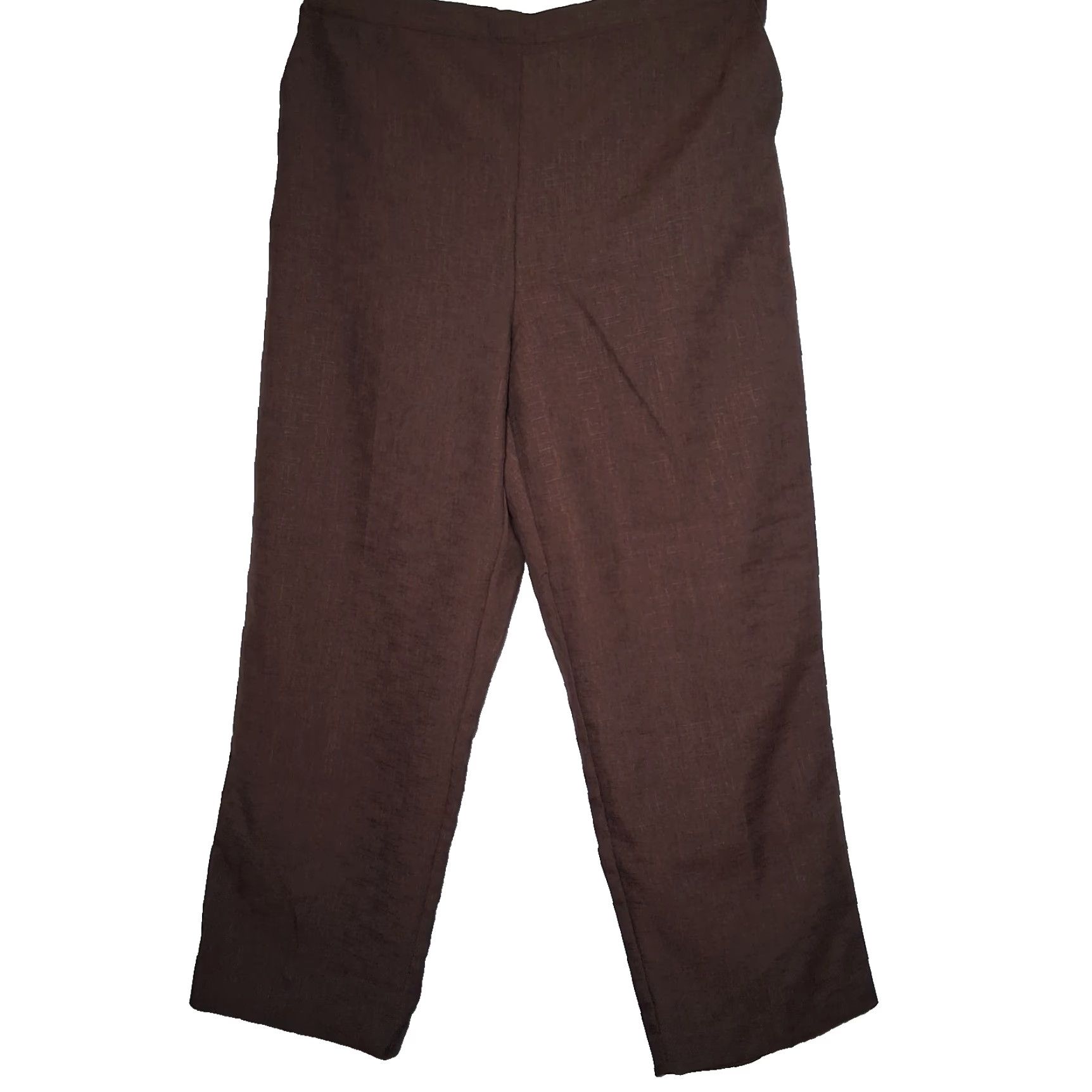 Vintage VINTAGE Alfred Dunner Pants Plus Size 20 Brown Woven Slacks Elastic Waist Pull On Dress Pants Women Size 42" / US 20 - 2 Thumbnail