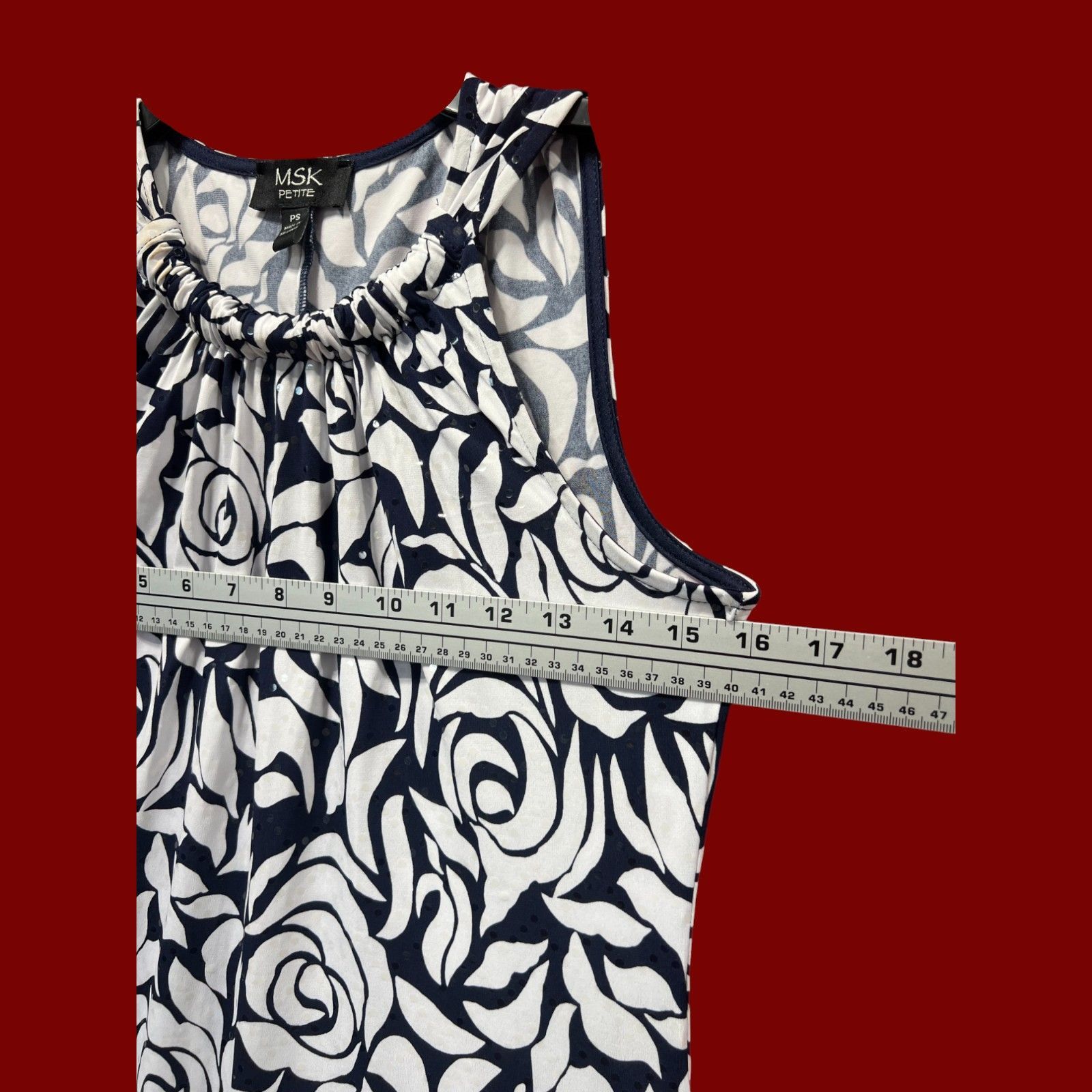 Other MSK - Women's Petite Floral Print Sleeveless Shirt Dress - N Size S / US 4 / IT 40 - 4 Thumbnail